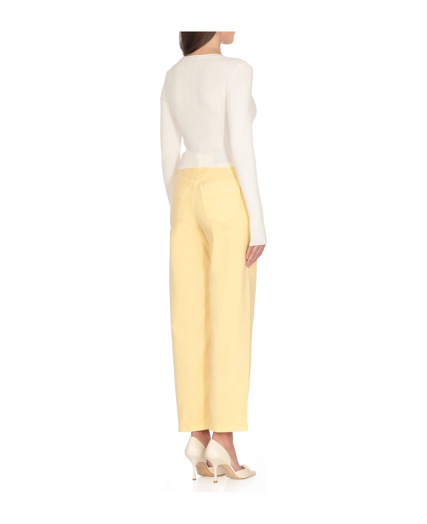 Elisabetta Franchi Viscose Blend Cardigan - Ivory