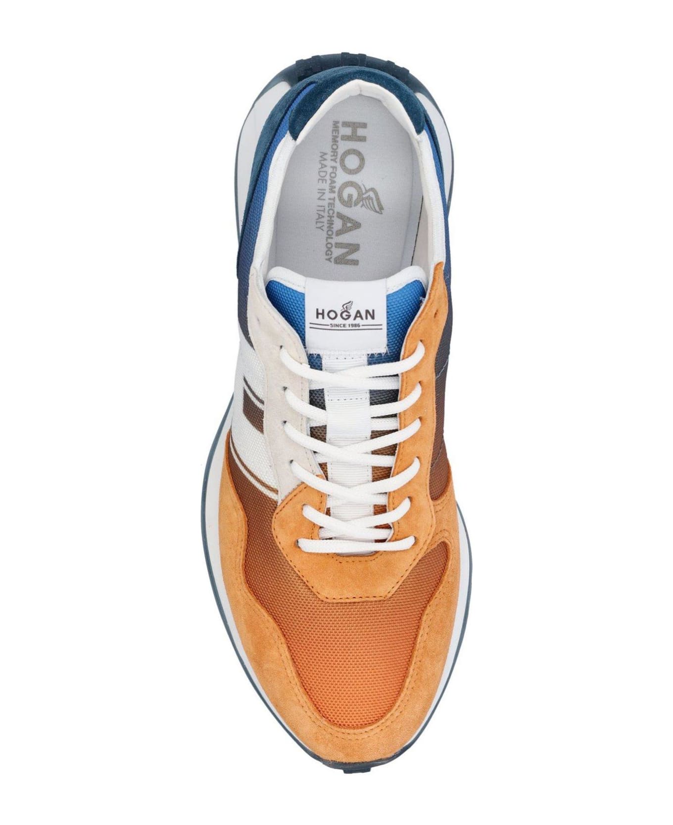 Hogan Round Toe Panelled Sneakers - MULTICOLOR