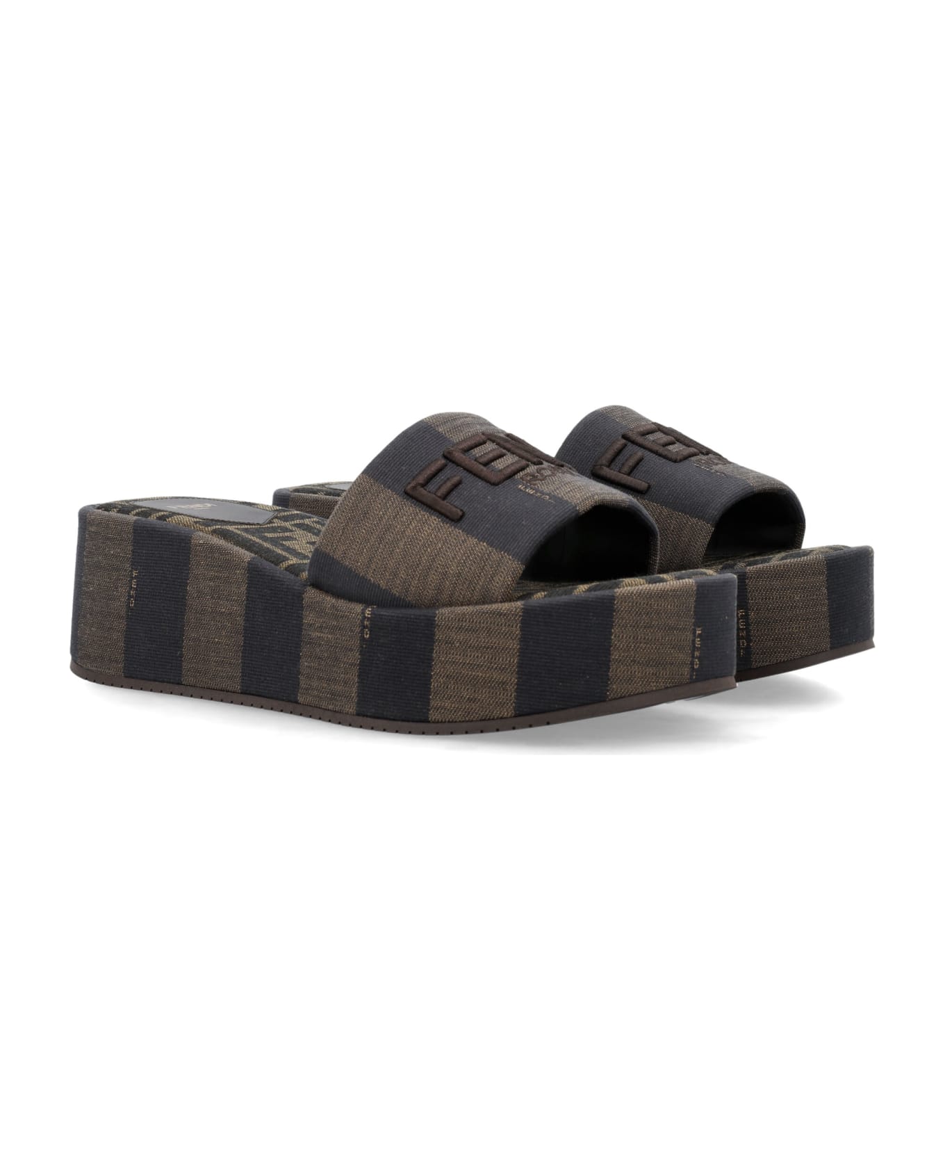 Fendi Sunshine Slide Jacquard - TABACCONEROMORO