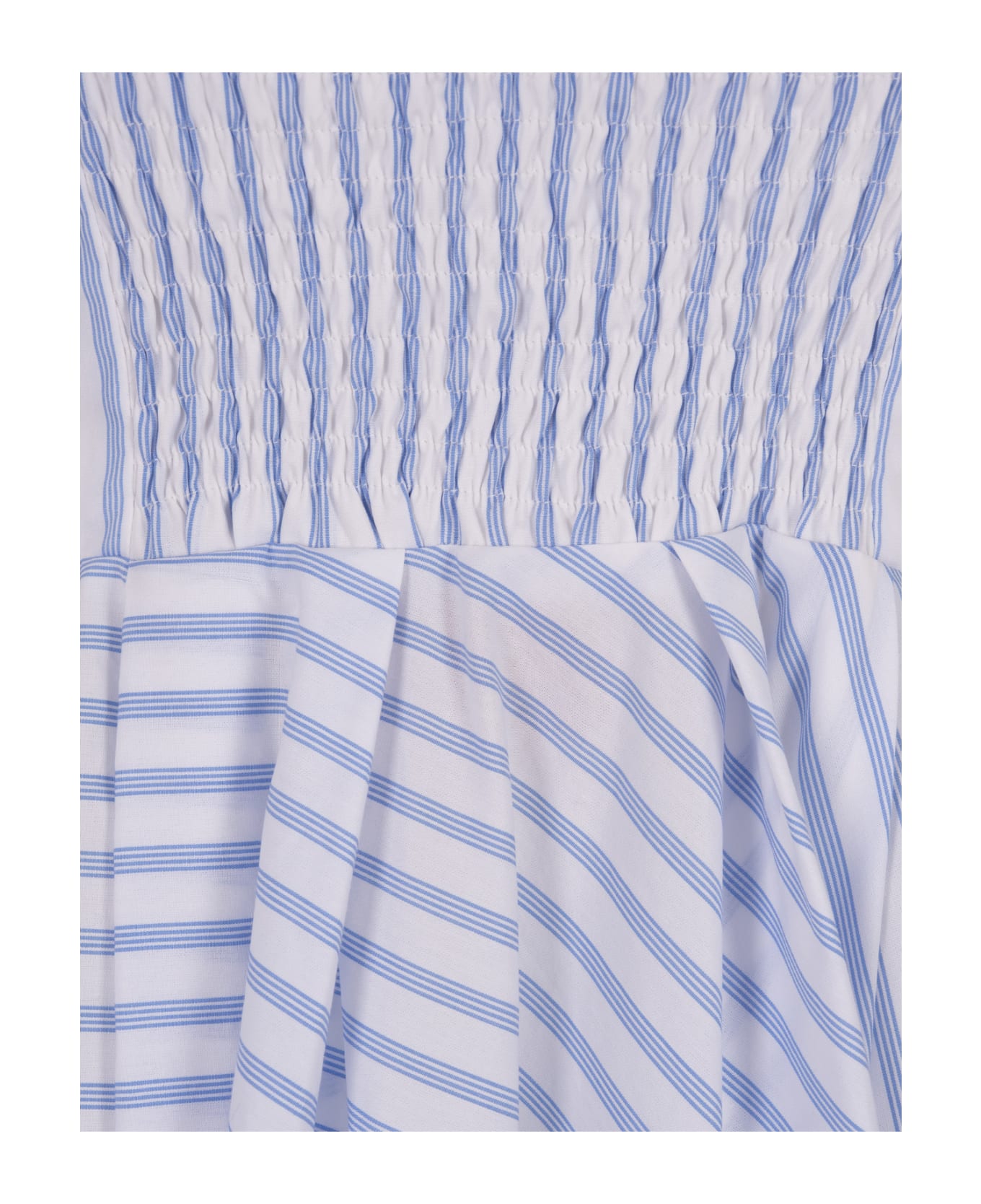 Stella Jean Striped Poplin Midi Dress With Embroidery - Blue