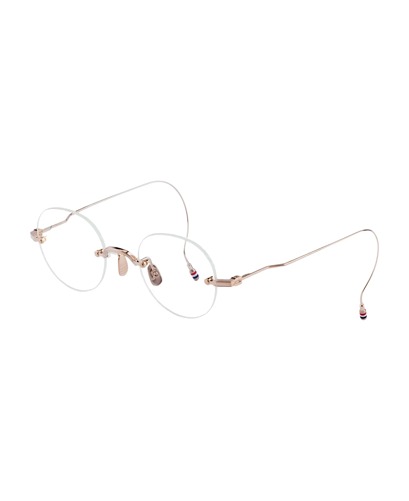 Thom Browne Round Rimless - White Gold Rx Glasses - white gold