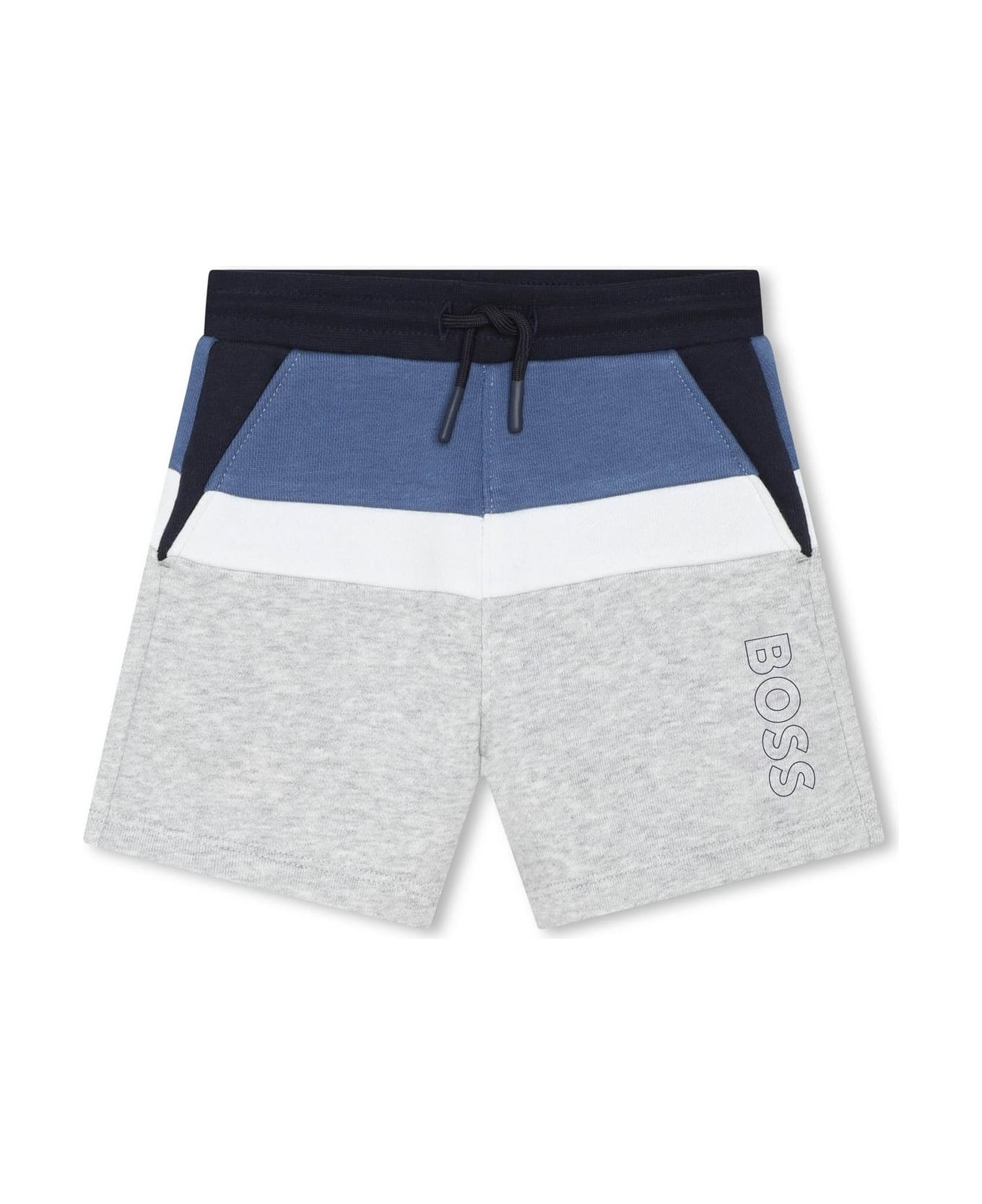 Hugo Boss Shorts With Color-block Design - Gray