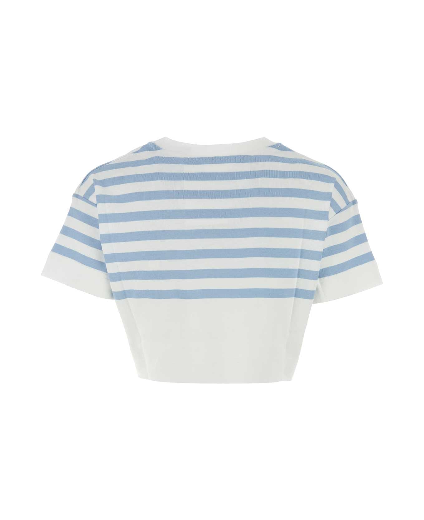 Givenchy White Cotton T-shirt - WHITELIGHTBLUE