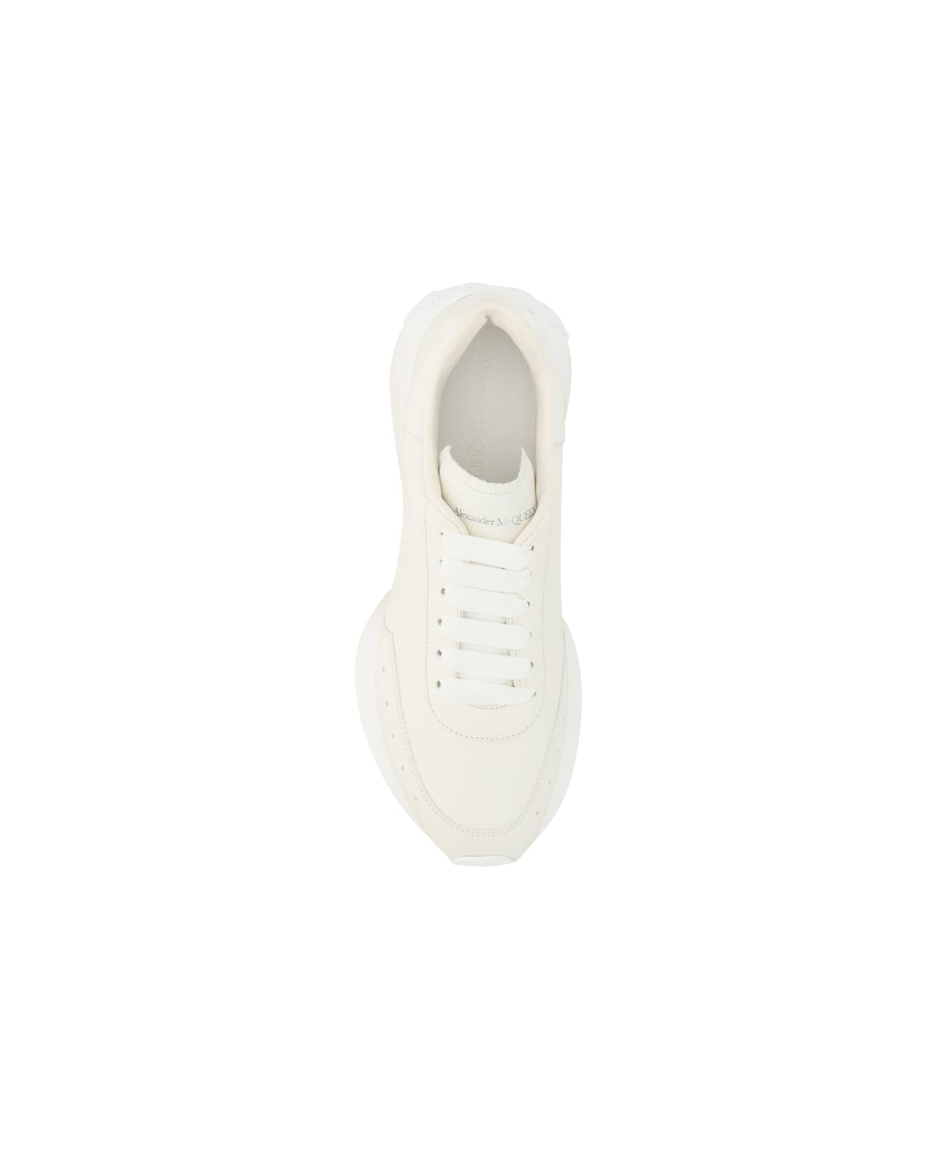 Alexander McQueen Sprint Runner Leather Sneakers - White/white