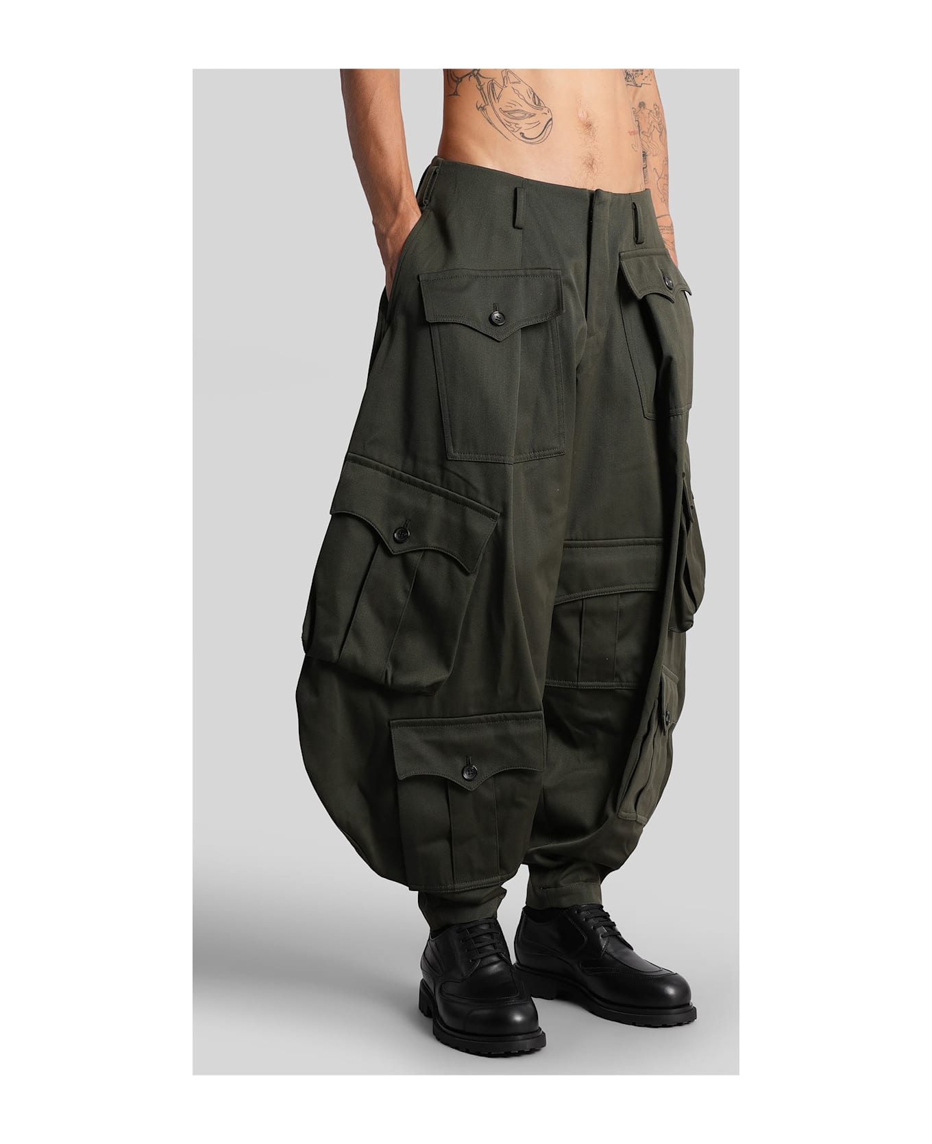 Comme Des Garçons Homme Plus Pants In Green Wool - green