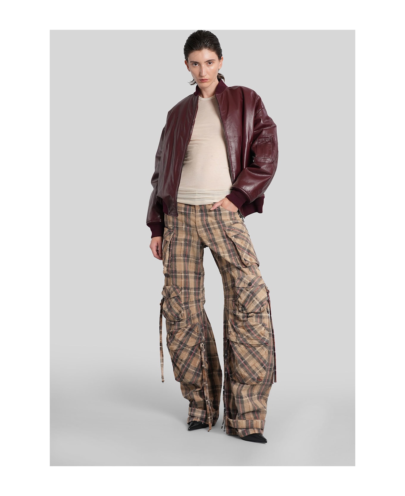 Salvatore Santoro Leather Jacket In Bordeaux Leather - bordeaux