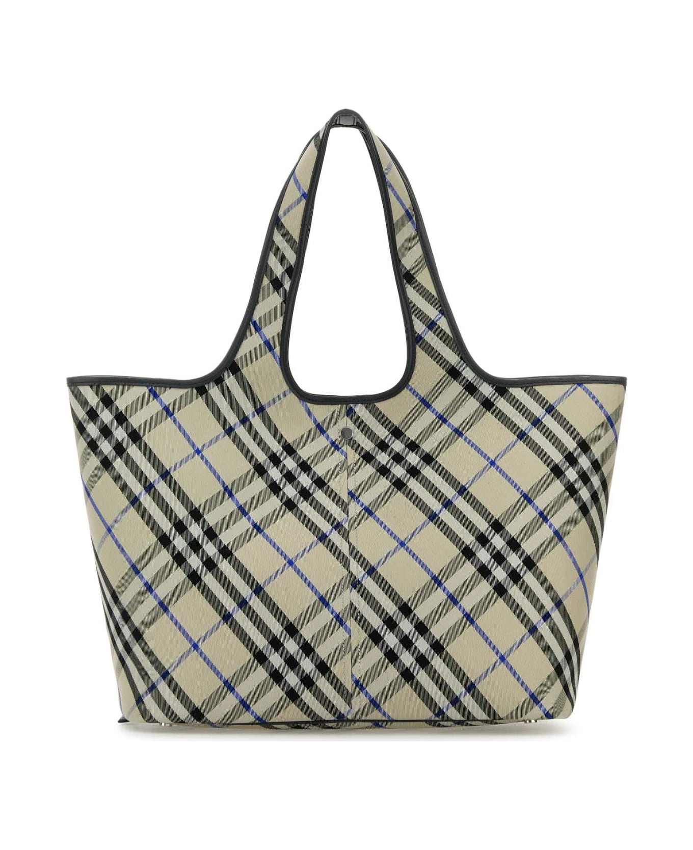 Burberry Embroidered Canvas Shopping Bag - LICHEN