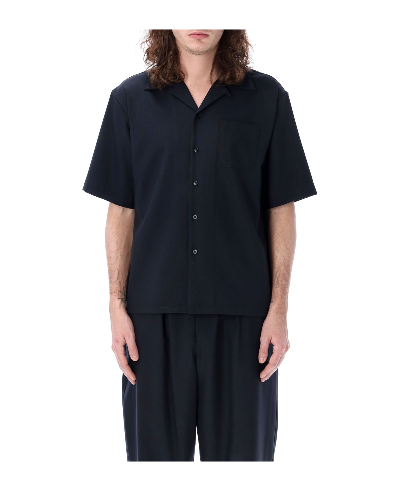 Marni Bowling Tropical Shirt - Blu black
