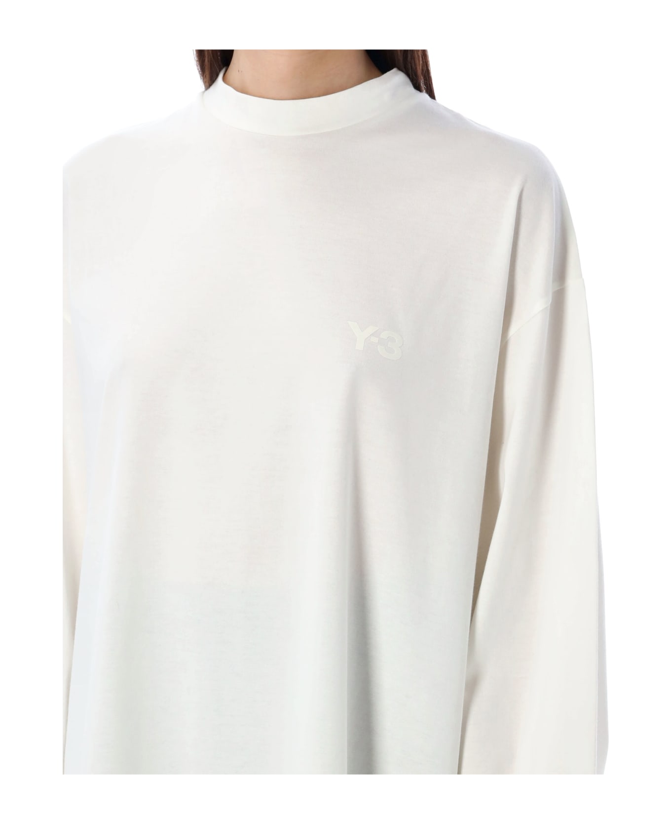 Y-3 Mock Neck Long Sleeves T-shirt - WHITE