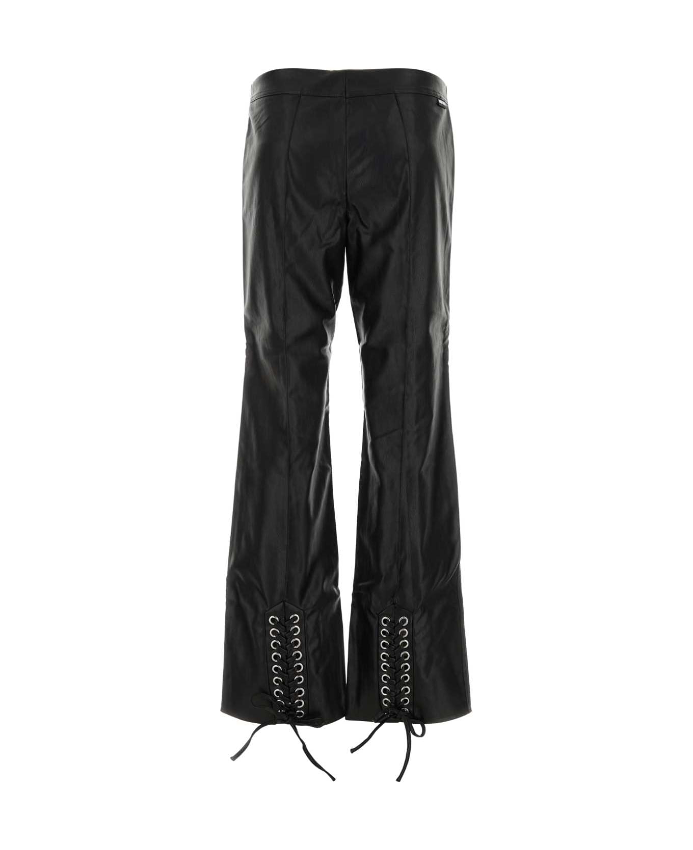 Rotate by Birger Christensen Black Synthetic Leather Pant - BLACK