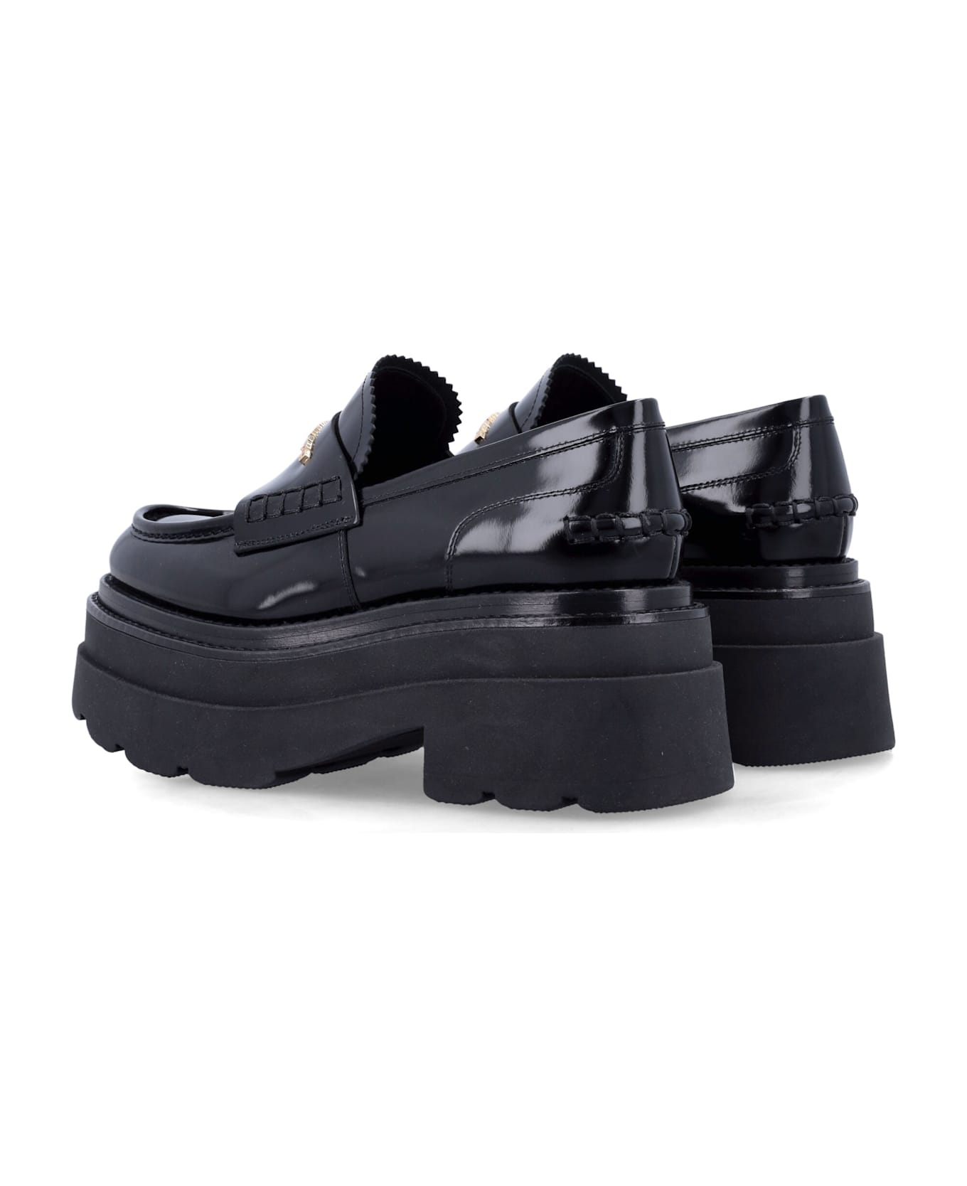 Alexander Wang Black Leather Carter Platform Loafers - BLACK