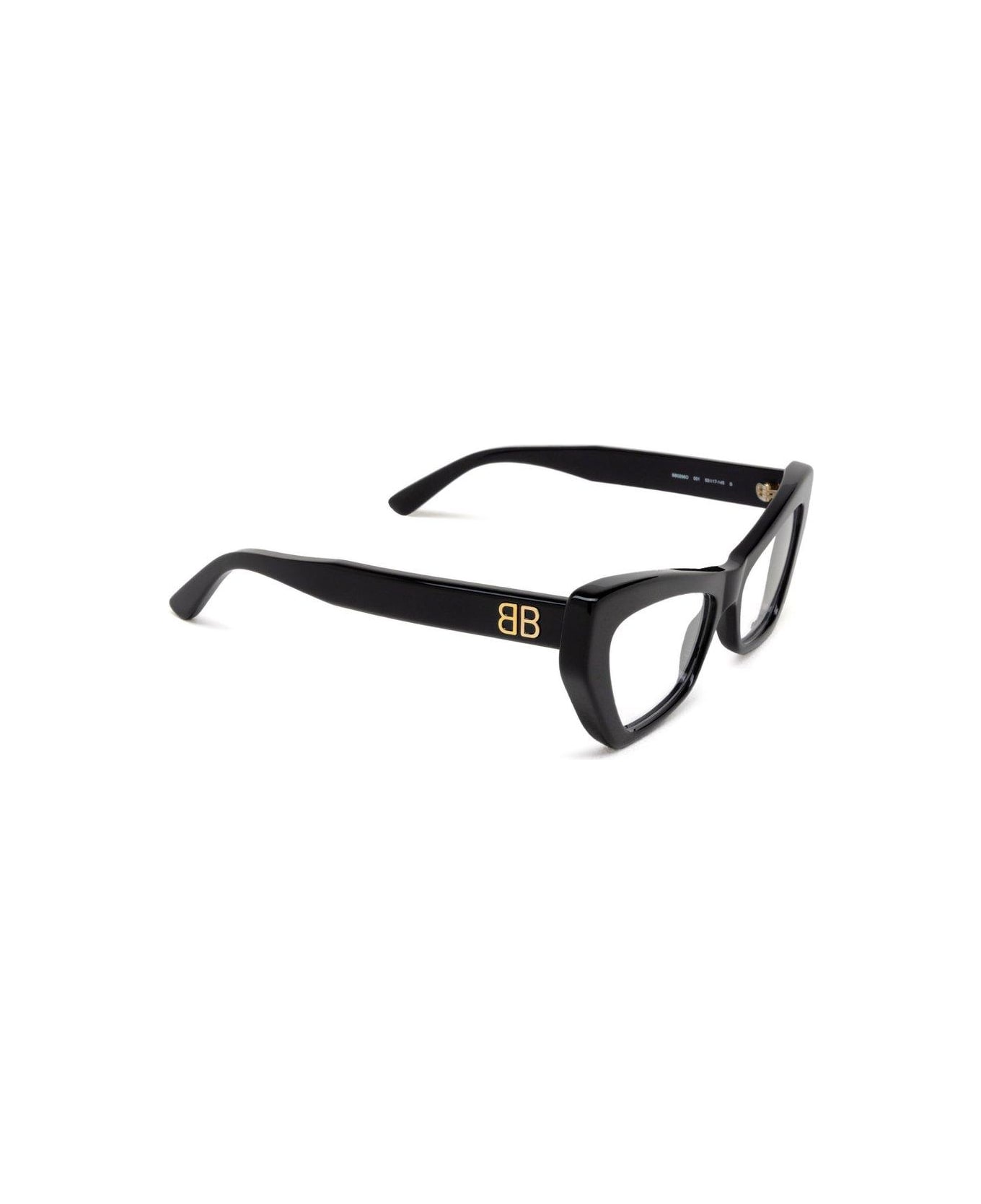 Balenciaga Eyewear Cat-eye Frame Glasses - 001 black black transpare