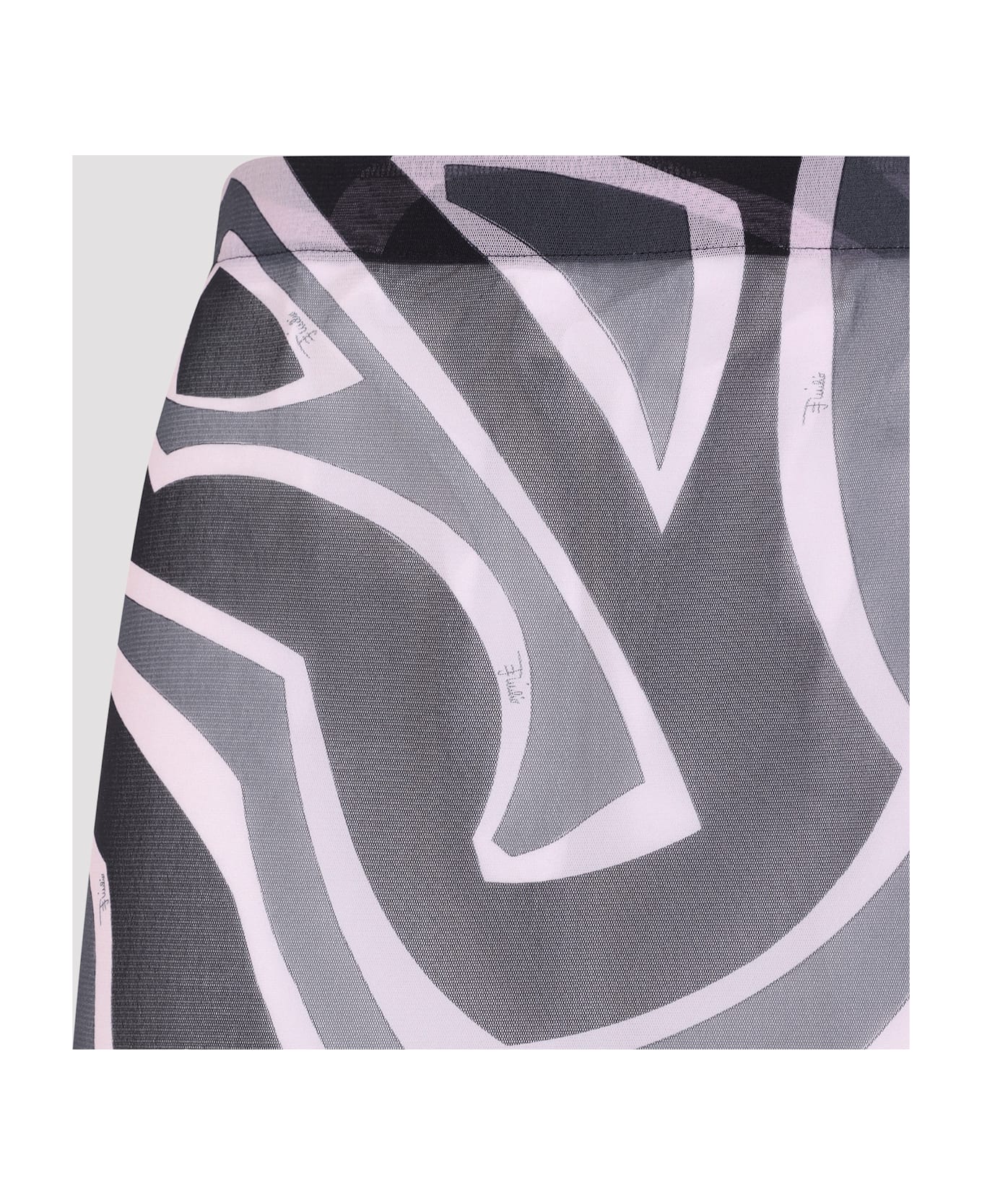 Pucci Tulle Midi Skirt - Black Pink