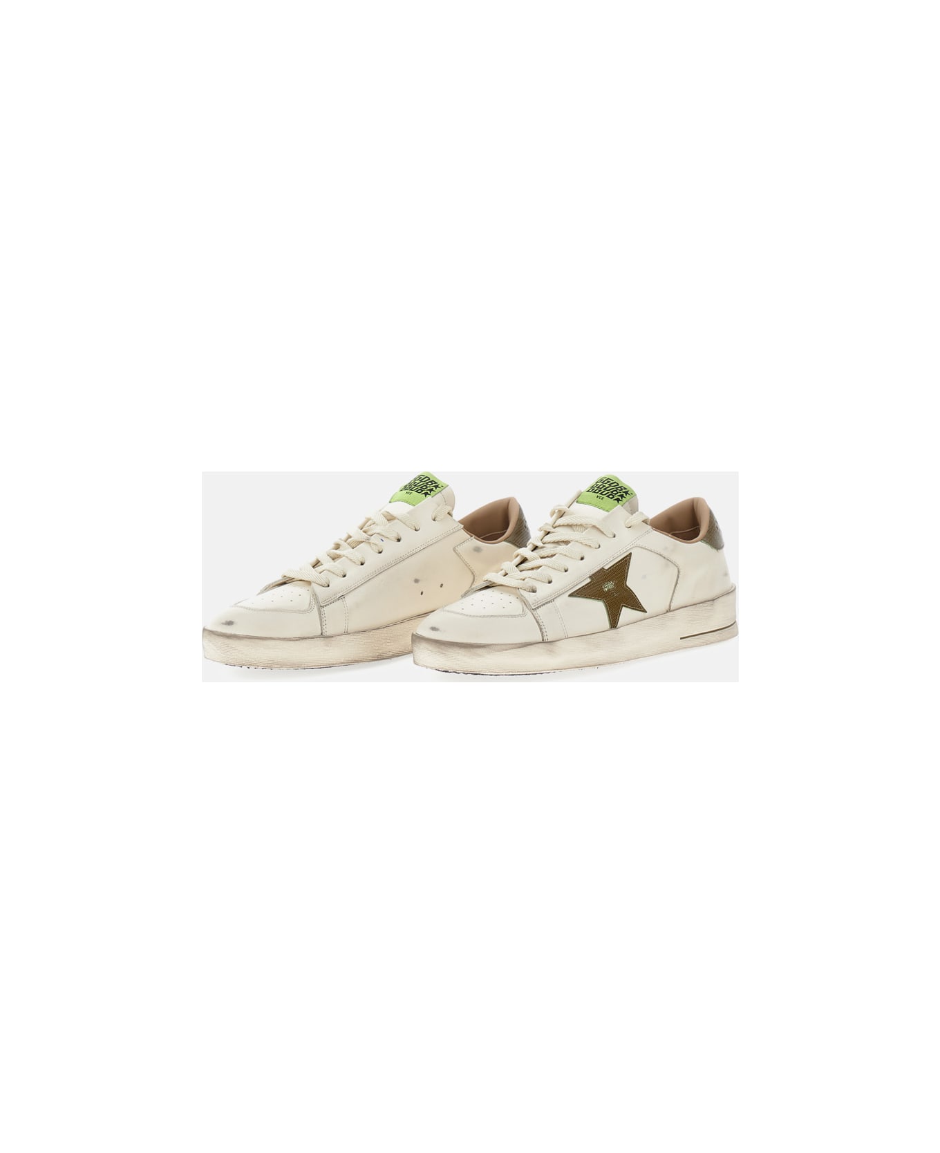 Golden Goose Stardan Leather Upper Nabu Star And Heel - White