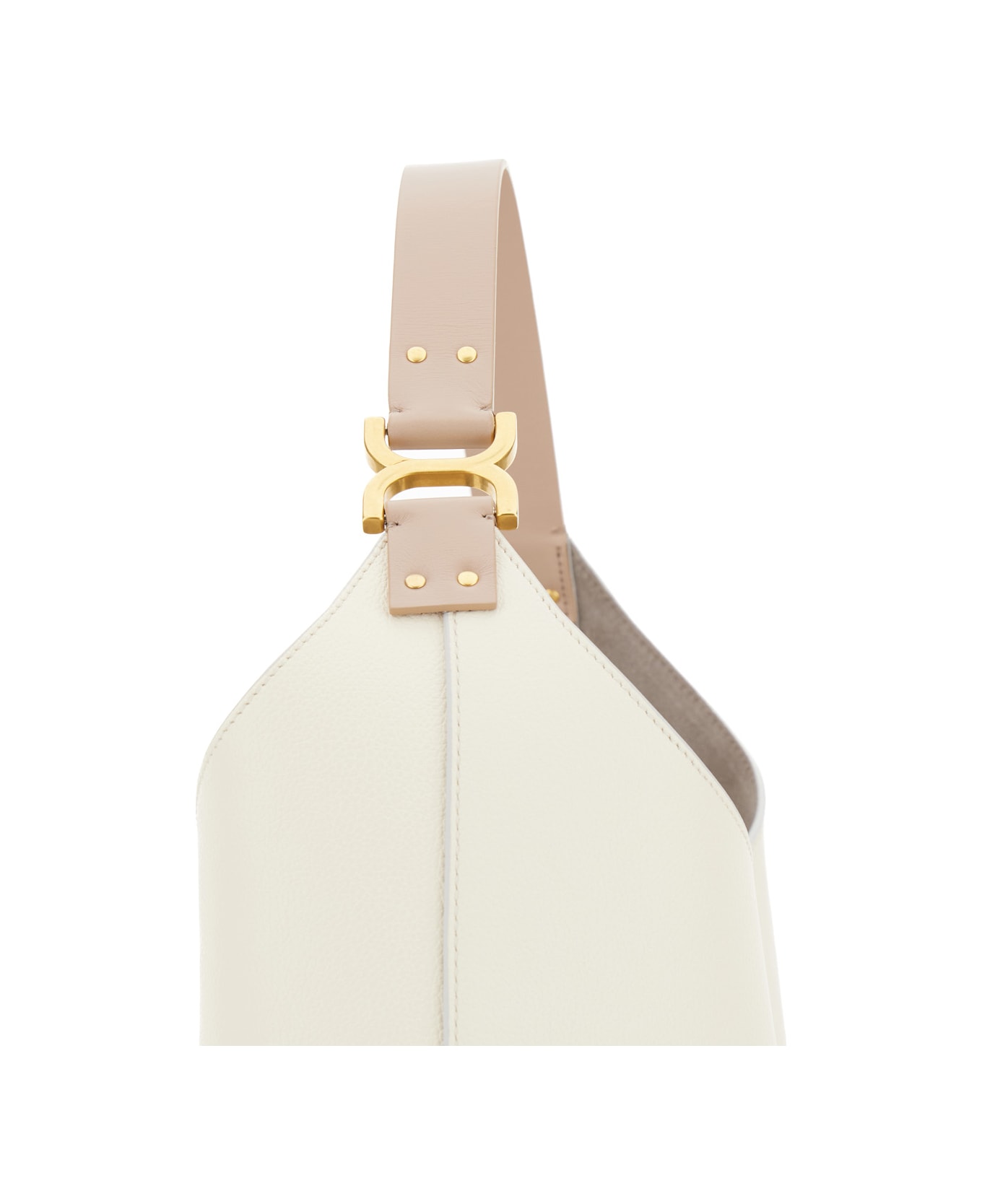 Chloé 'marcie' White Hobo Bag With Tassels In Grained Leather Woman - White