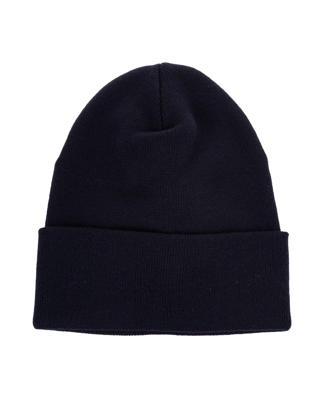 Moncler Grenoble Navy Blue Pure Wool Hat - Blue