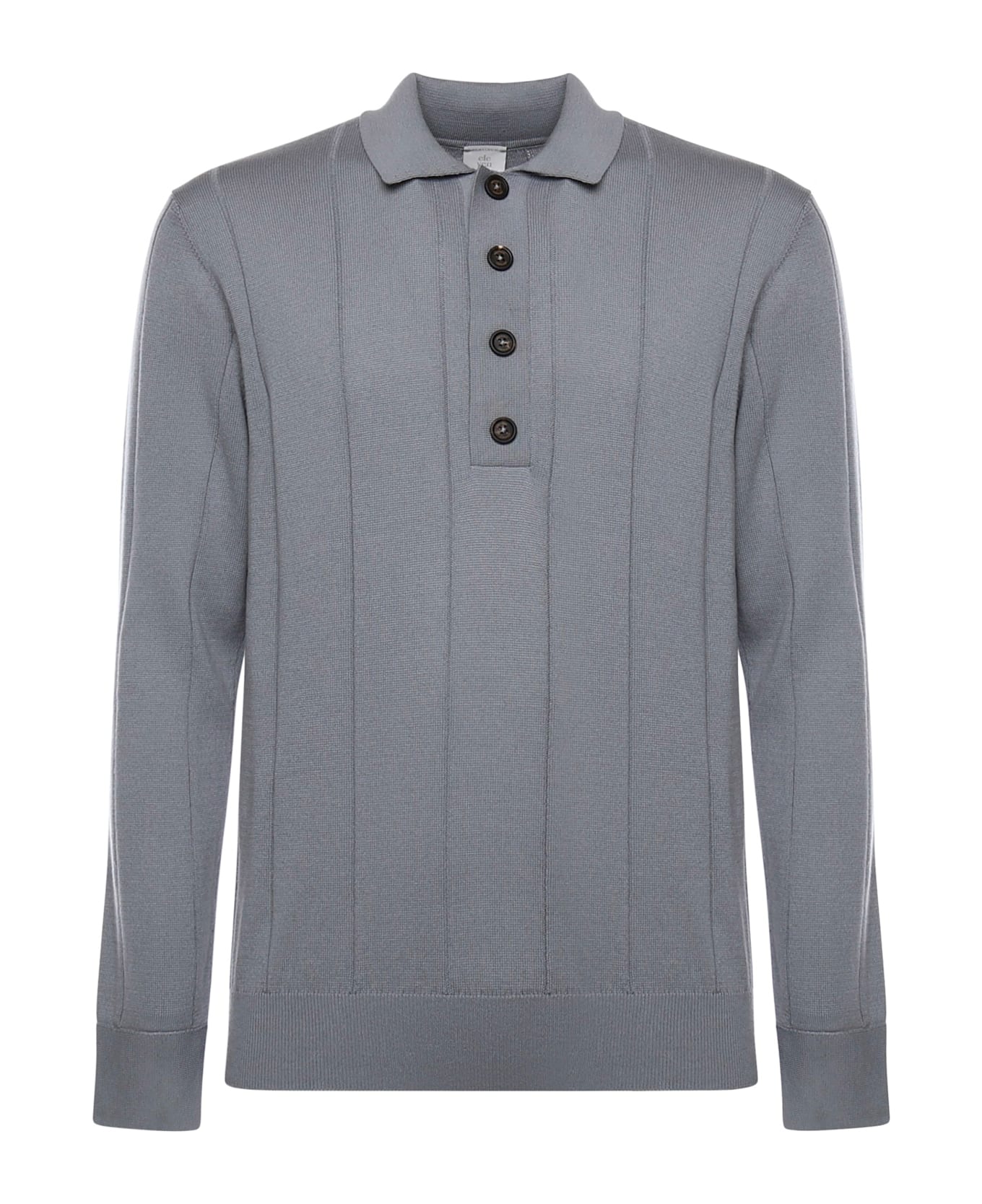 Eleventy Cotton And Cashmere Polo Shirt - Denim