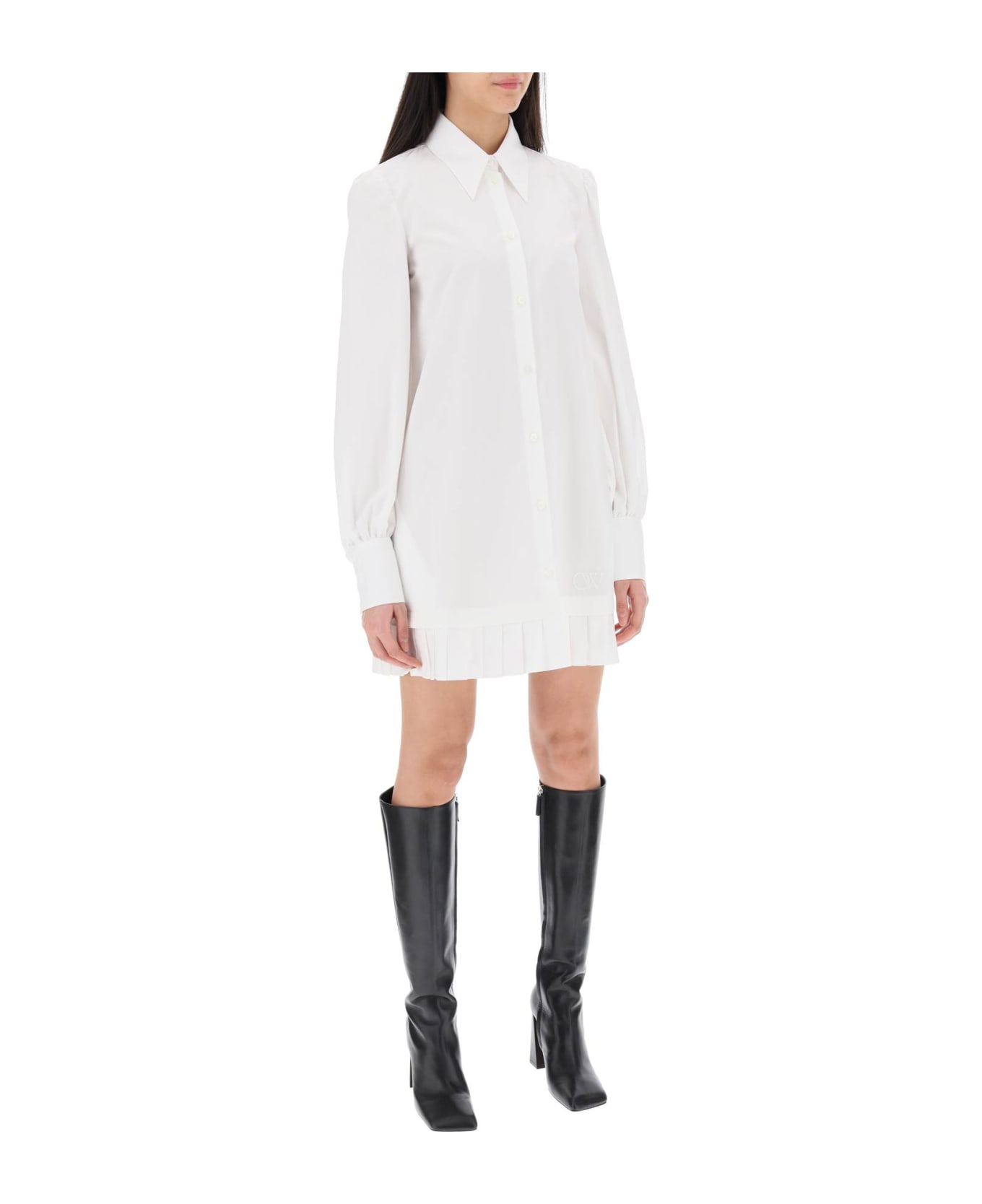 Off-White Mini Shirt Dress - White