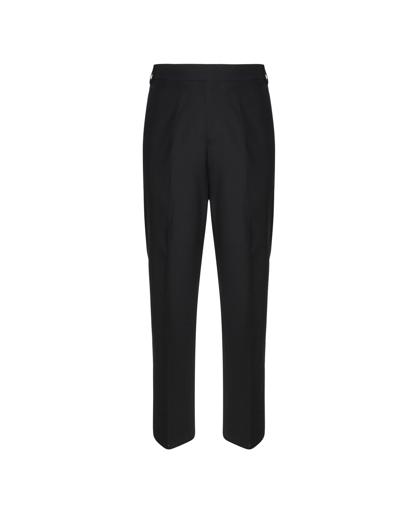 Lardini Straight Pinstriped Trousers - Black
