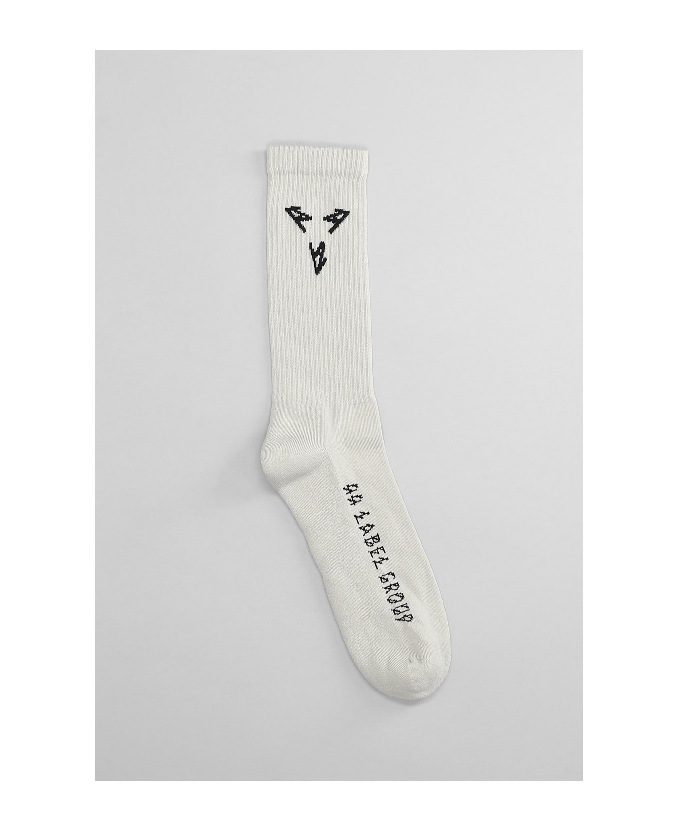 44 Label Group Socks In Grey Cotton - White