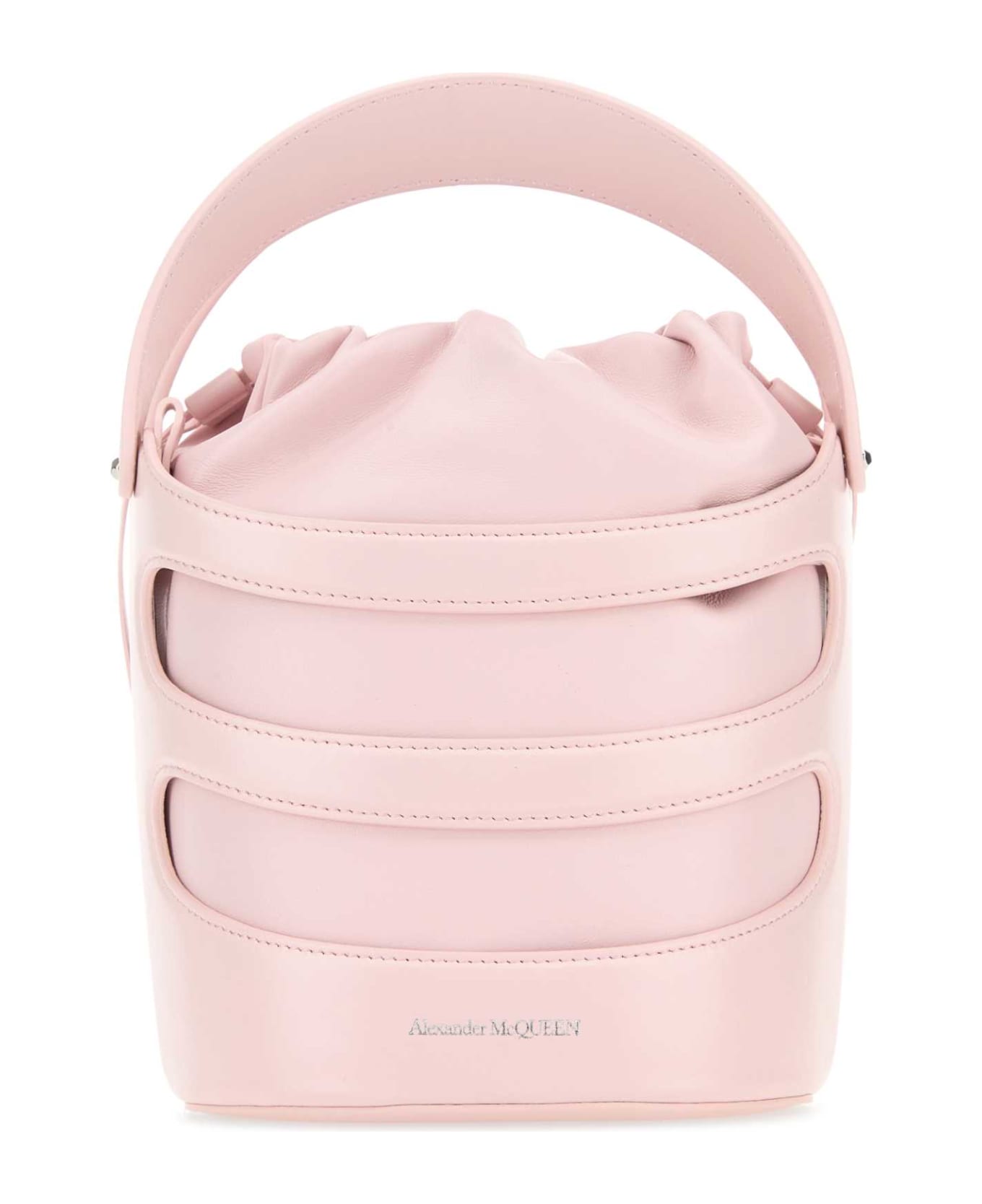 Alexander McQueen Pastel Pink Leather The Rise Bucket Bag - VENUS