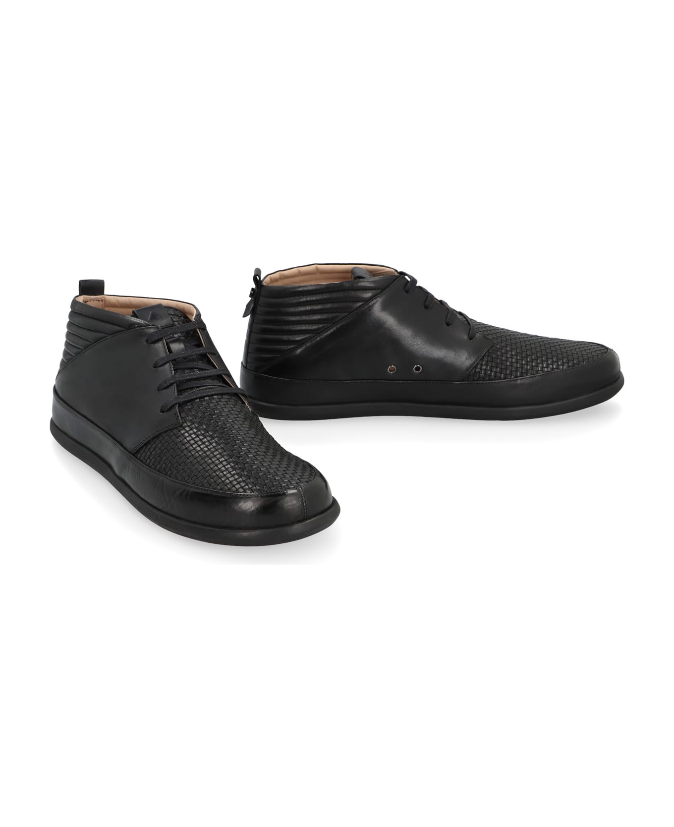 Volta Leather Mid-top Sneakers - black