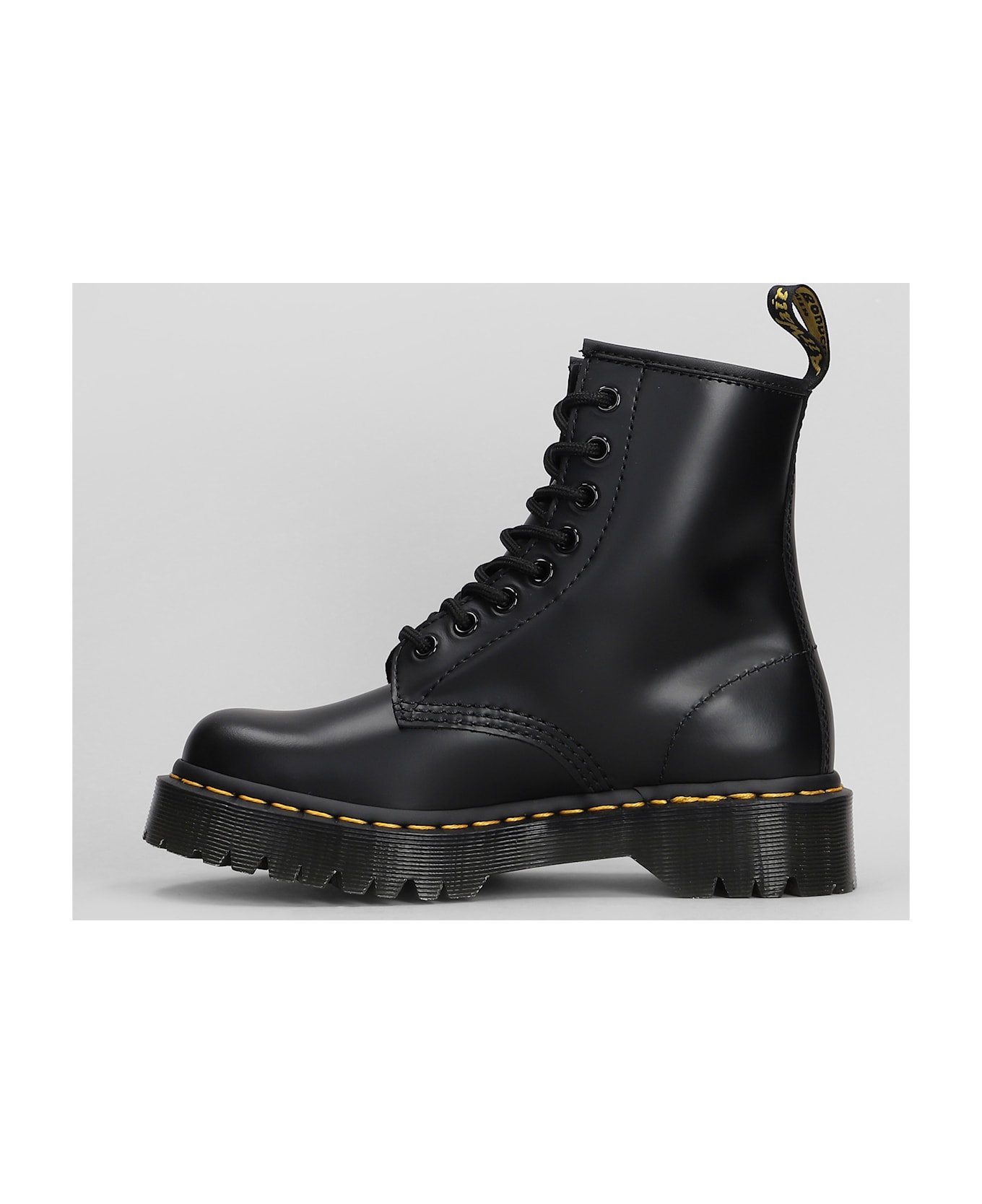 Dr. Martens 1460 Bex Combat Boots In Black Leather - black