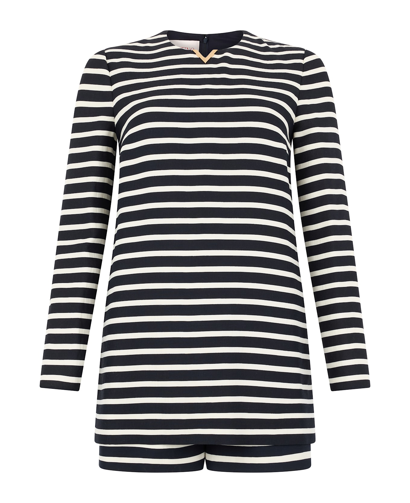 Valentino Garavani Short Striped Suit. - black