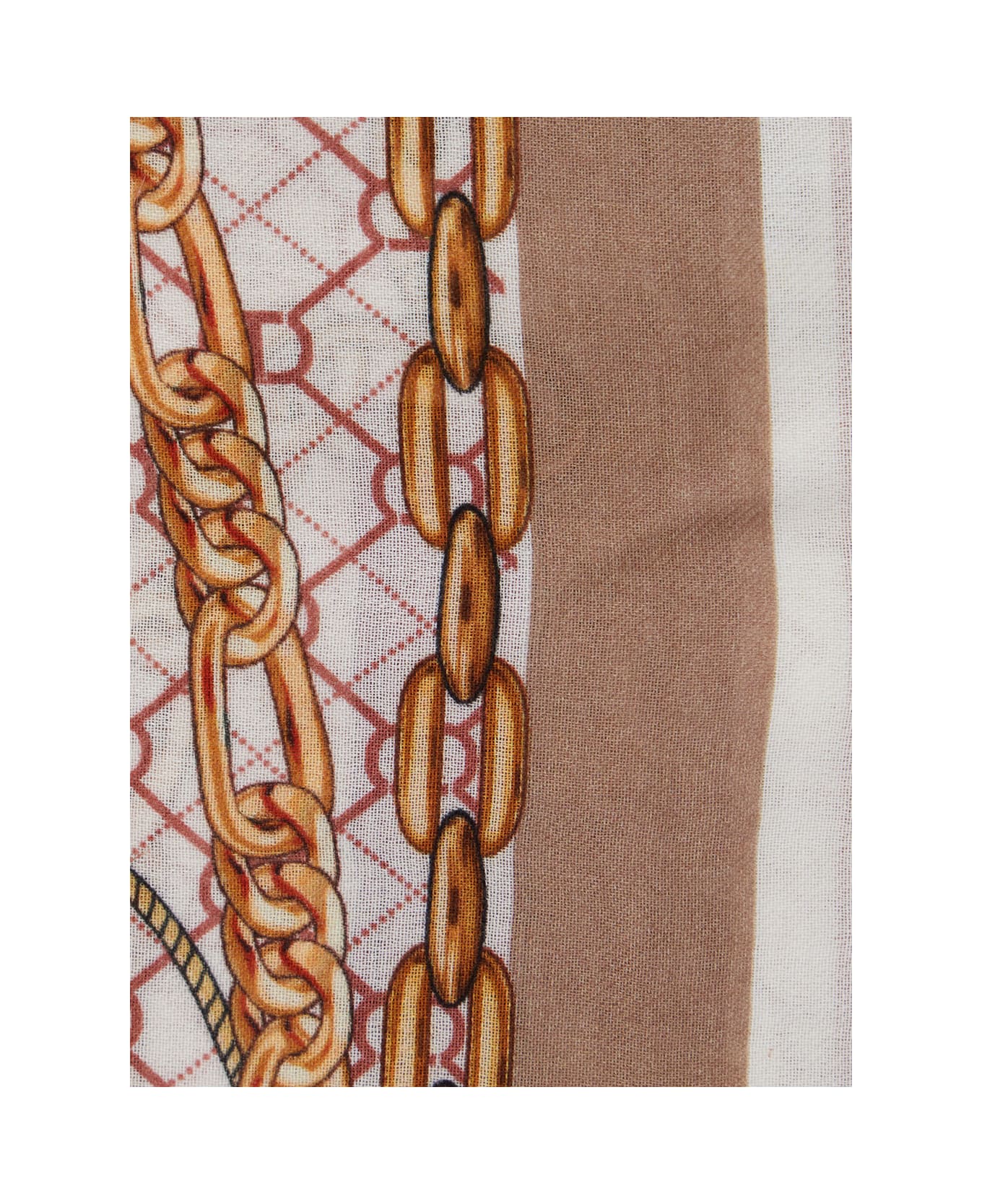 TwinSet Multicolor Scarf With Geometric Chain Print In Viscose Woman - Multicolor