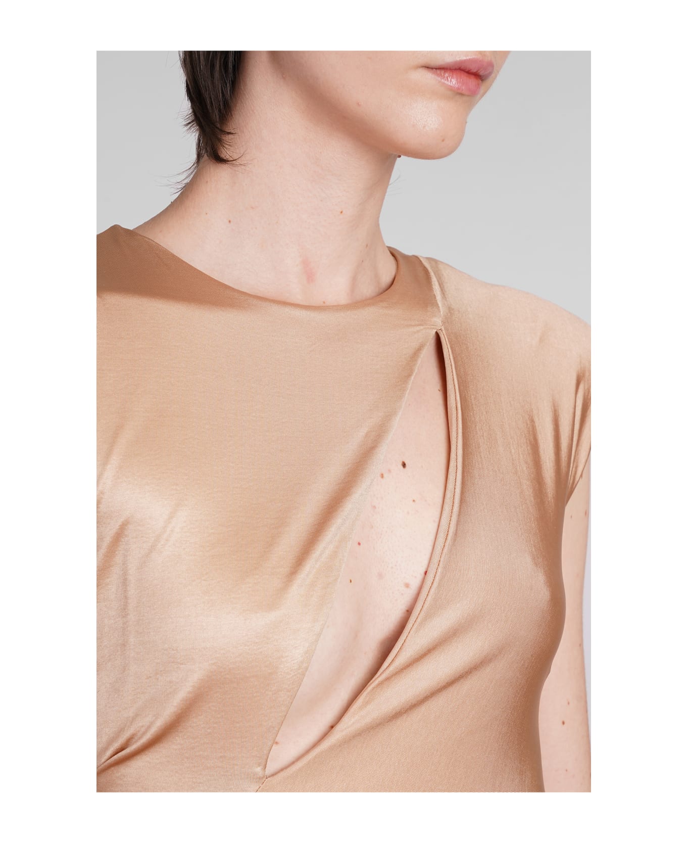 MVP Wardrobe Saint-mandrier Dress In Beige Polyester - beige ワンピース＆ドレス