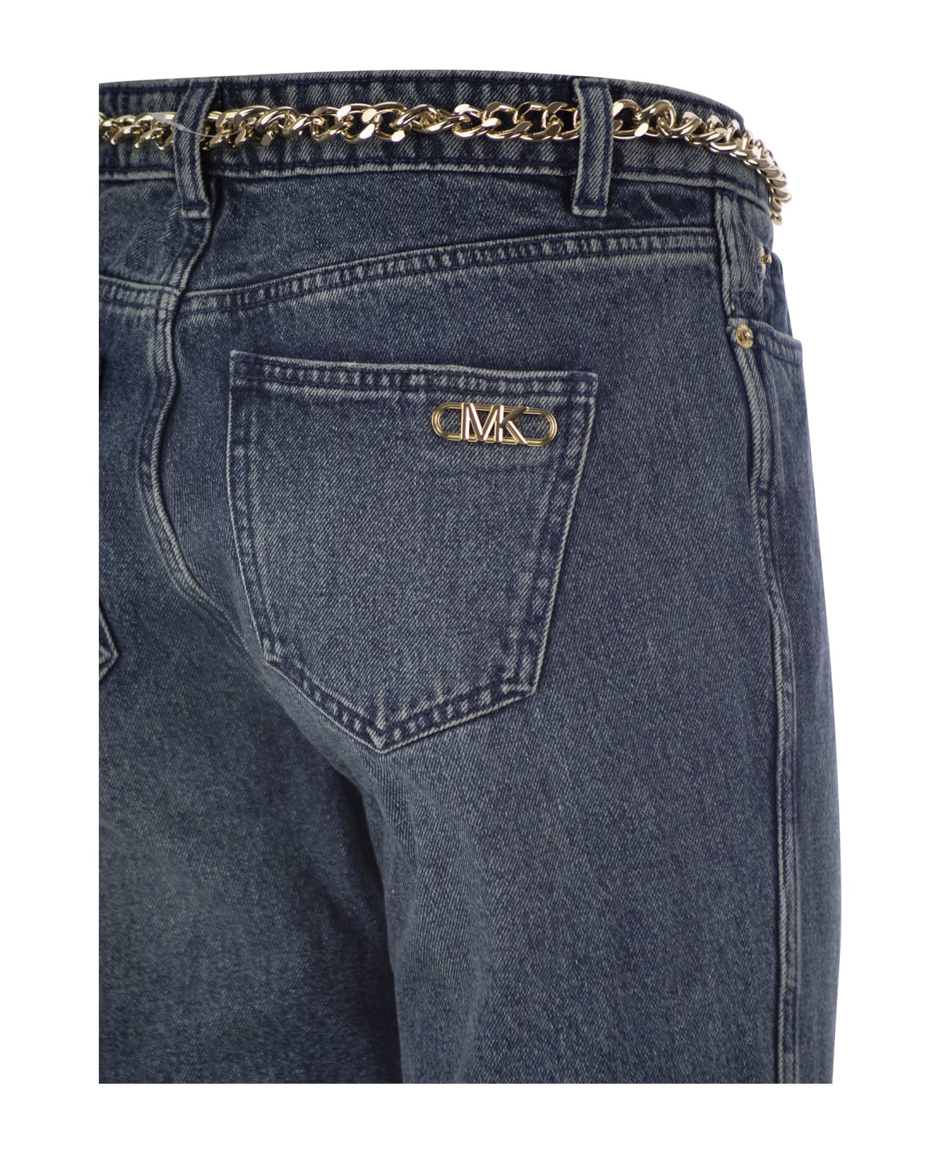 Michael Kors Flared Jeans With Chain Belt - Blue