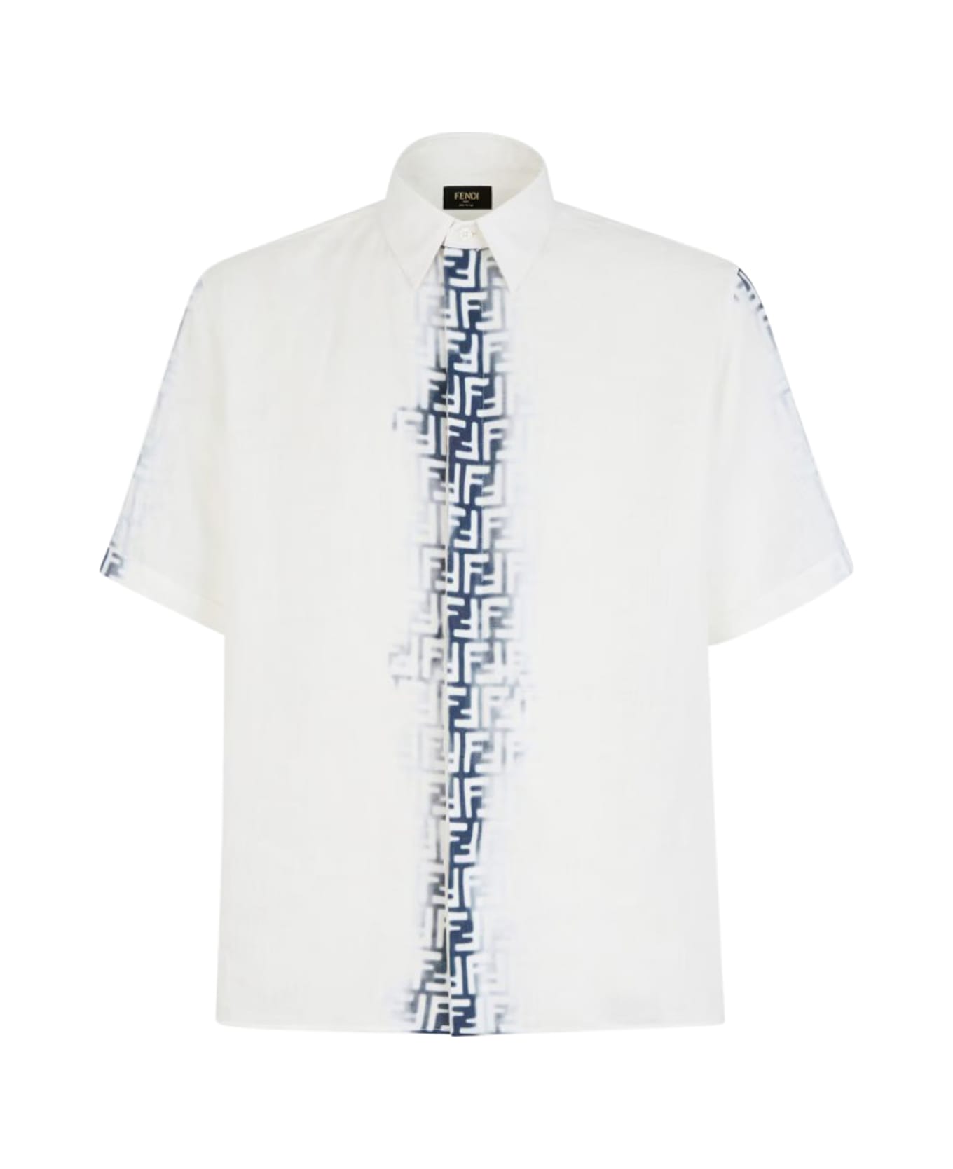 FENDI オルオハ FF シュエル フリント ロンクスリフ シャツ Fendi Ff Stitching Logo Shirt | italist