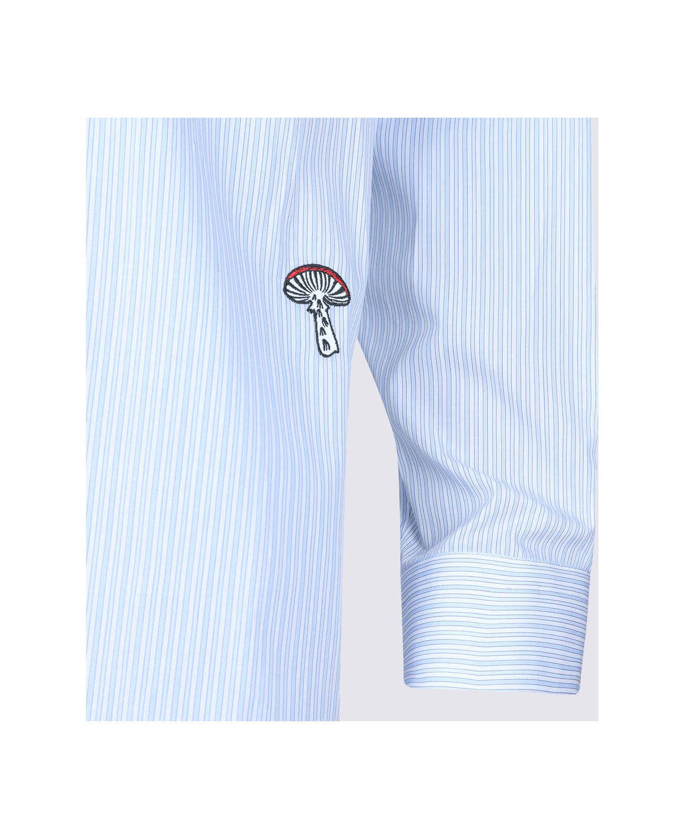 Bottega Veneta White And Blue Cotton Shirt - White
