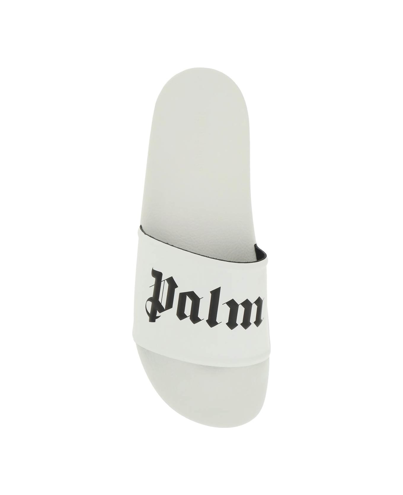 Palm Angels White Slipper With Contrast Logo - White