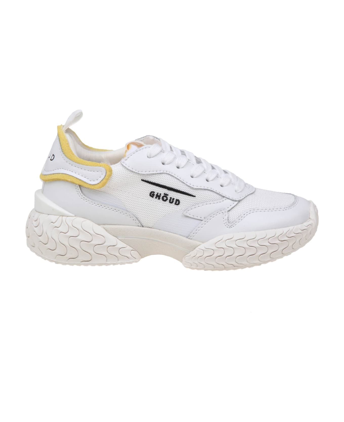 GHOUD Tyre Low Sneakers In Leather And Fabric - MESH/LEAT WHITE