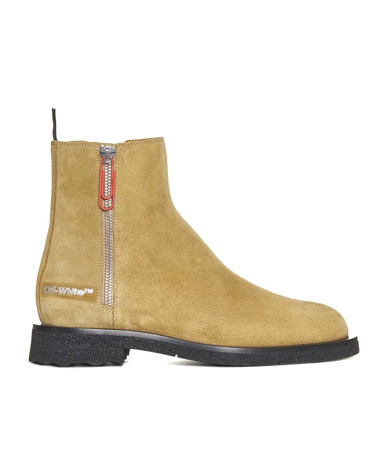 Off-White Suede Ankle Boots - Beige ブーツ