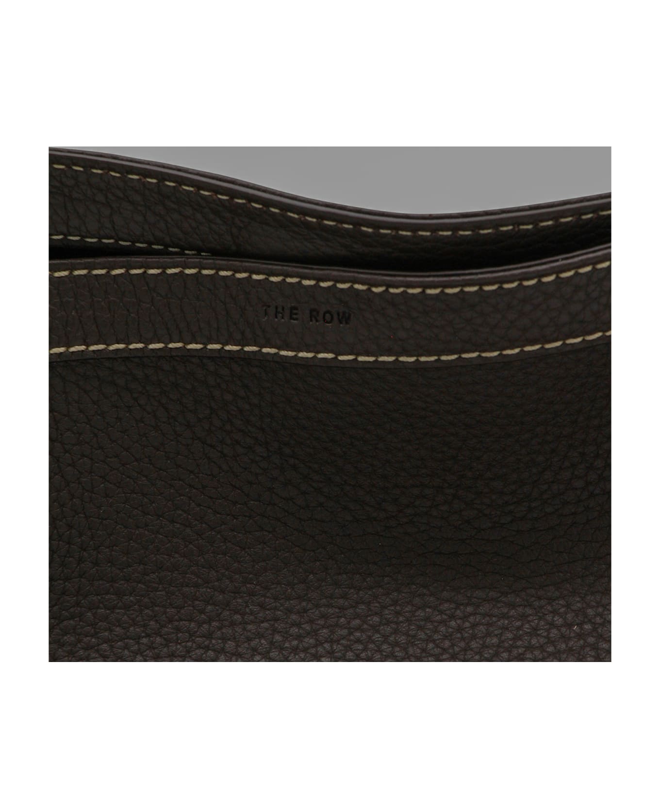 The Row Dark Brown Leather Park Tote Three Stich - DARK BROWNE/ECRU