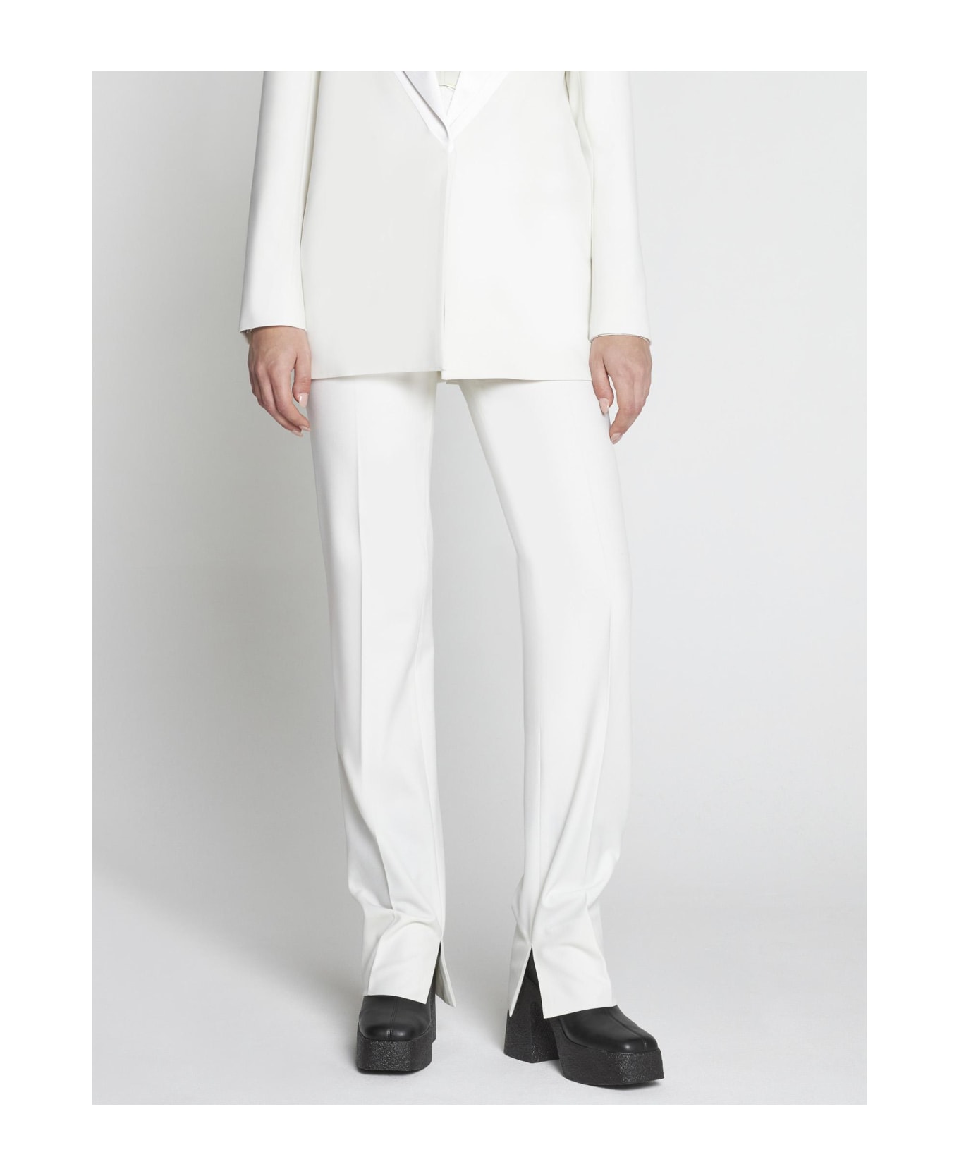 Stella McCartney Tuxedo Wool-blend Trousers - White
