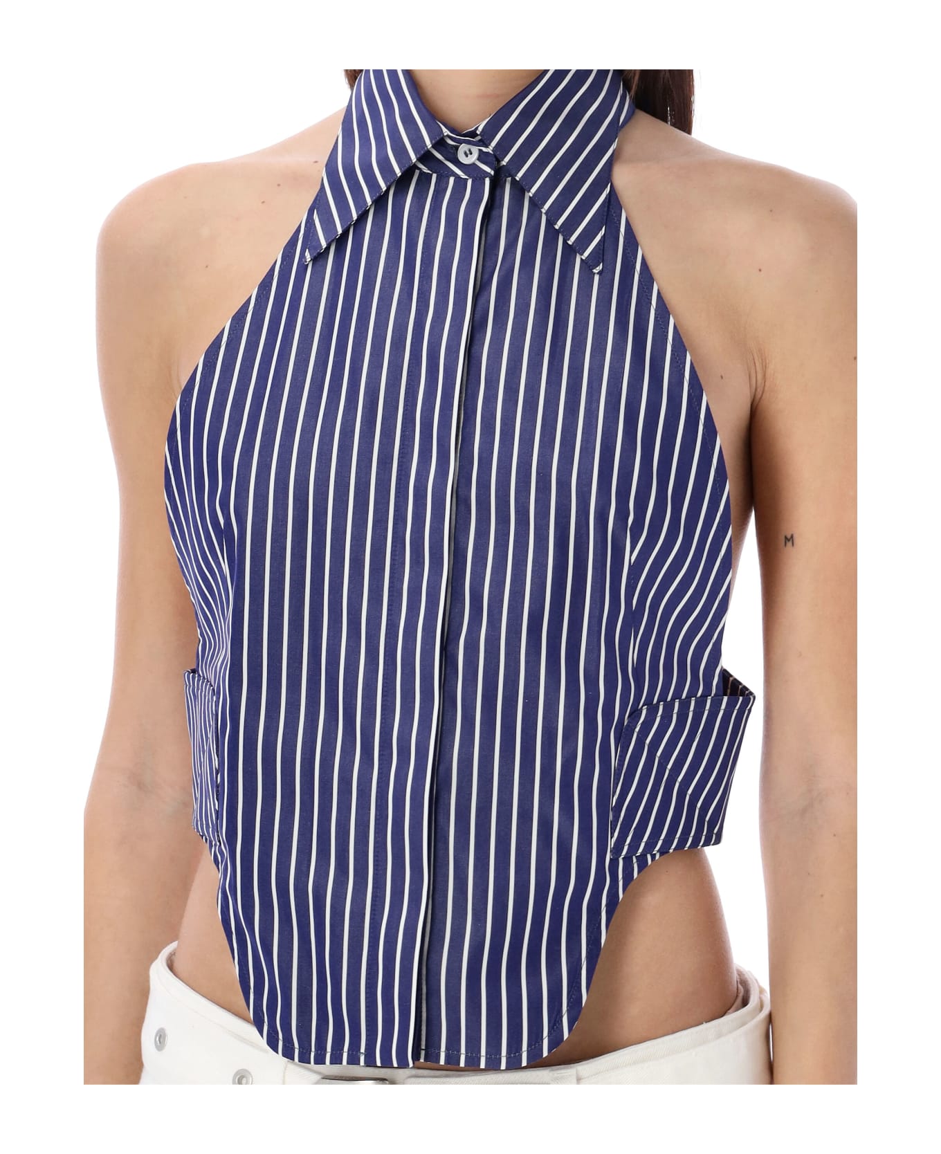 SSHEENA Cute Shirt Top Stripes - LIGHT BLUE STRIPE