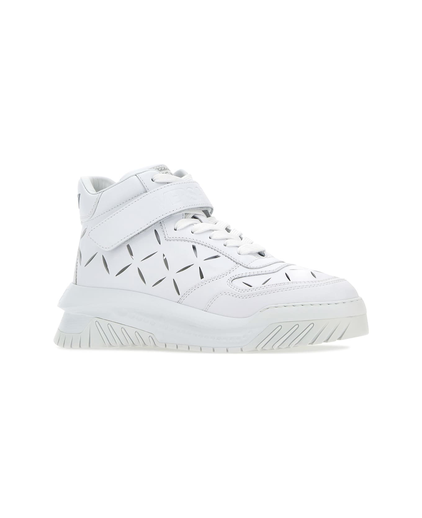Versace White Leather Odissea Sneakers - 1W00P