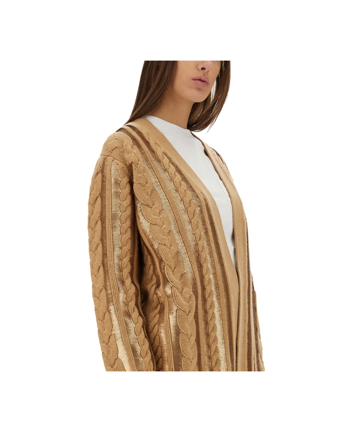 Max Mara Cardigan 
mirco
 - Marrone