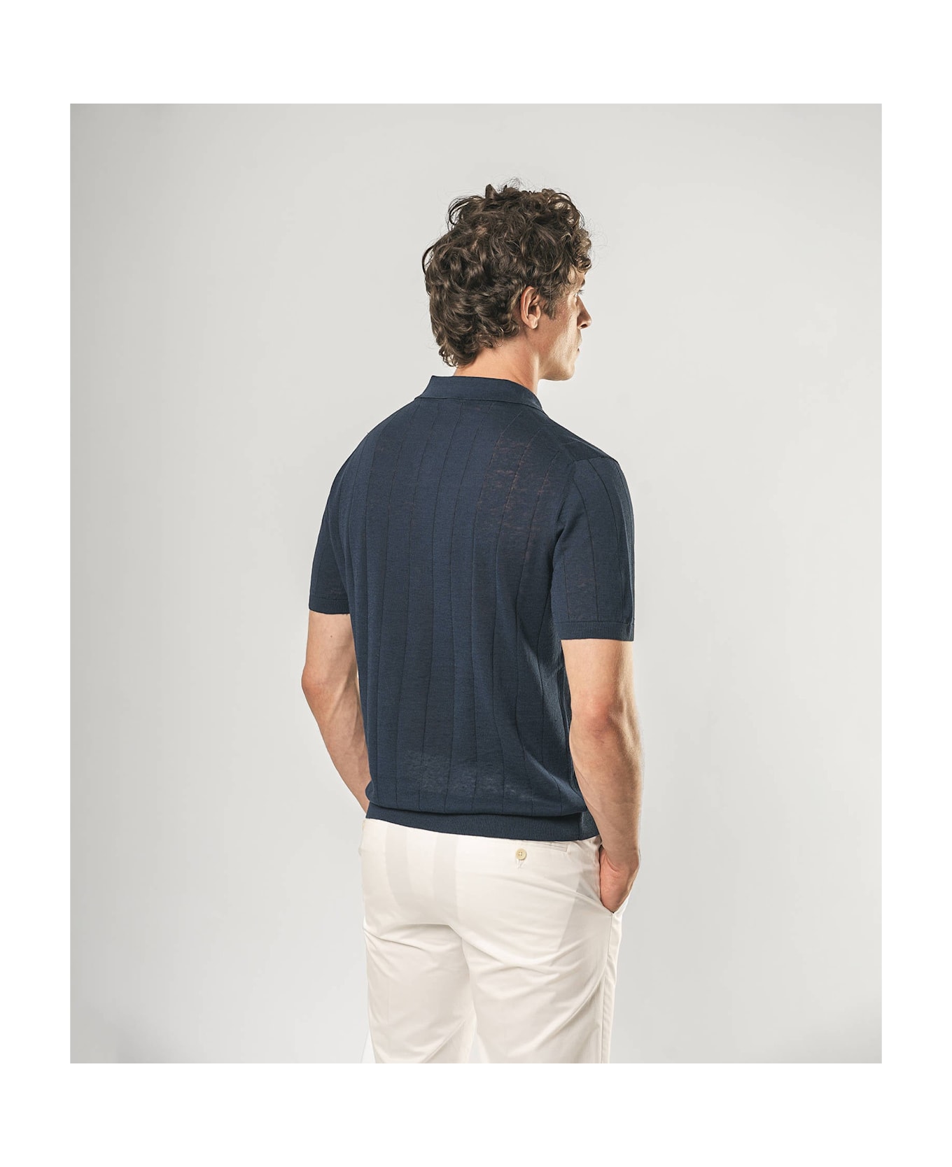 Larusmiani Linen And Cotton Polo Saint Tropez Sweater - Blue