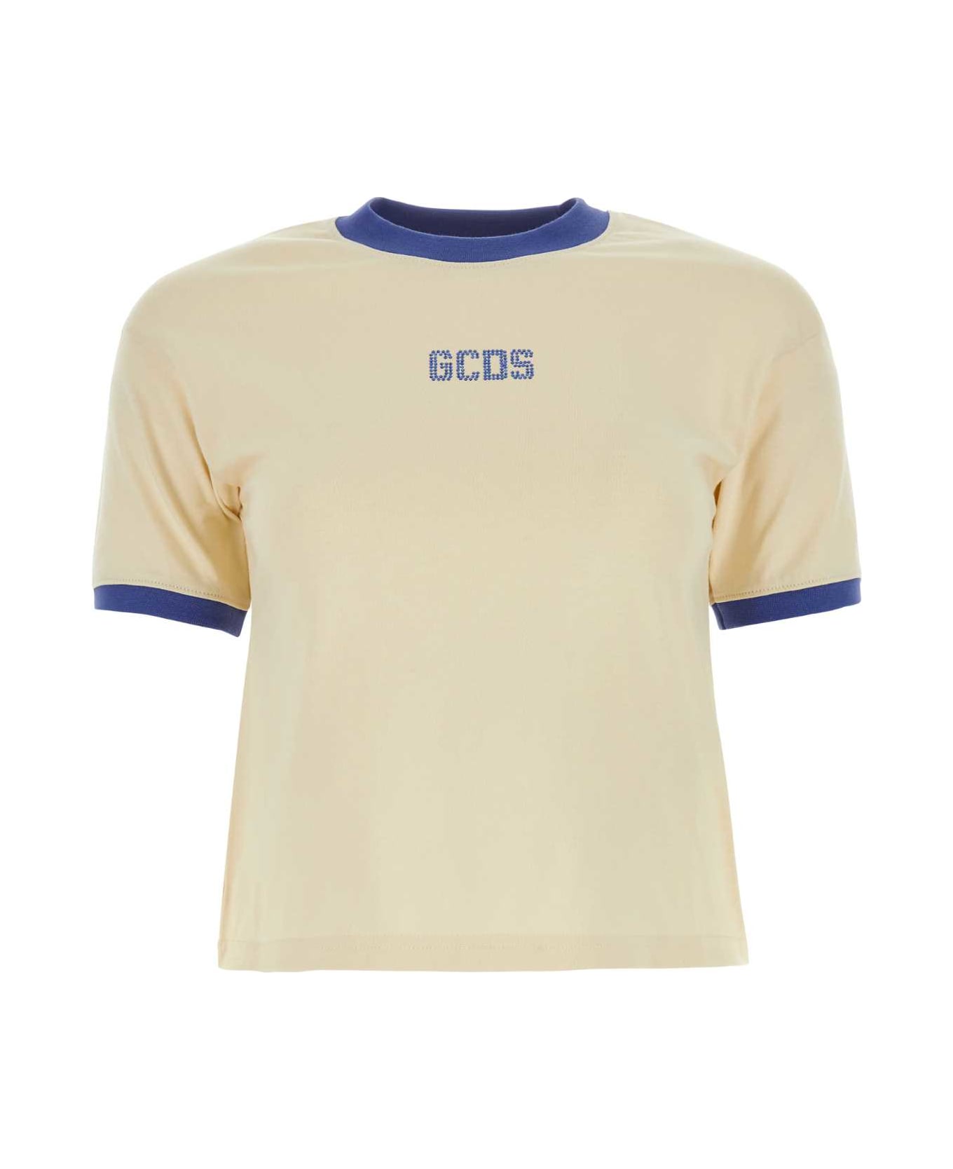 GCDS Sand Cotton T-shirt - LIGHTBLUE