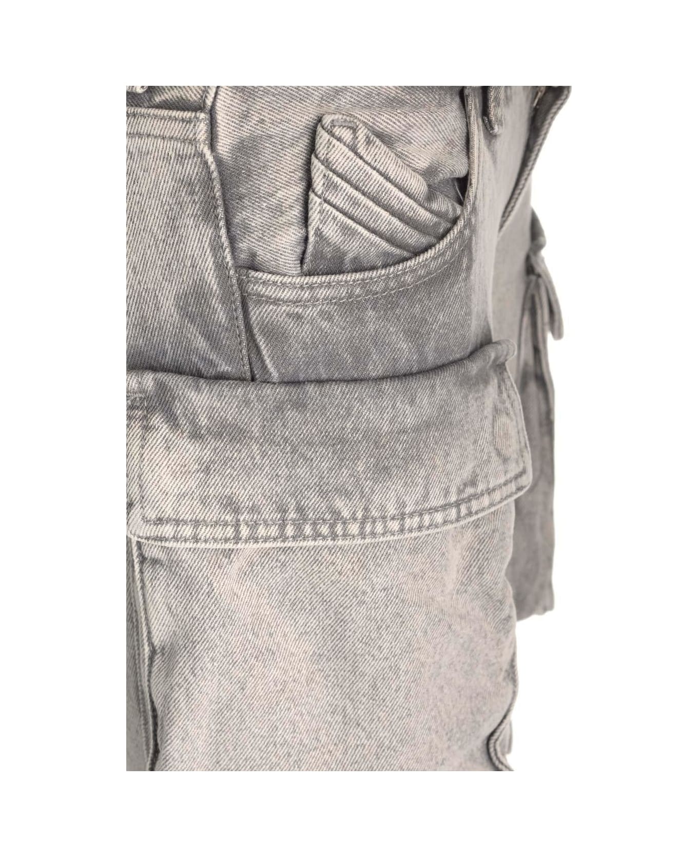 The Attico Low-rise Baggy Jeans - Grey