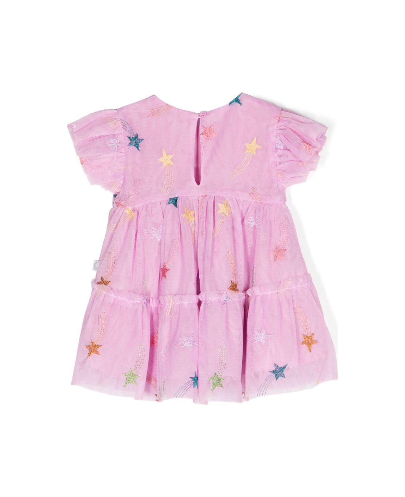 Stella McCartney Kids Abito Con Ricamo - Pink