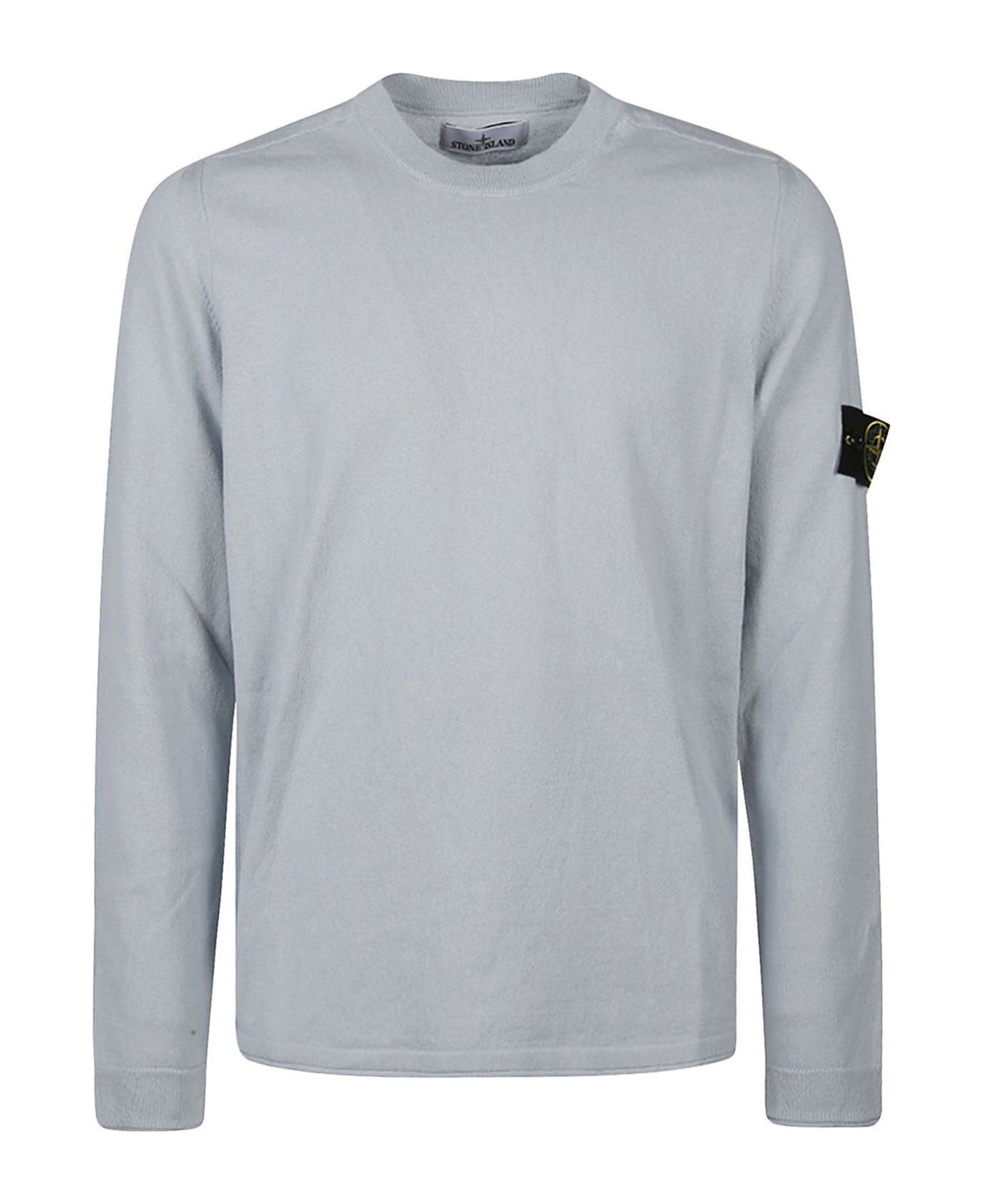 Stone Island Compass Patch Crewneck Knitted Jumper - Azzurro