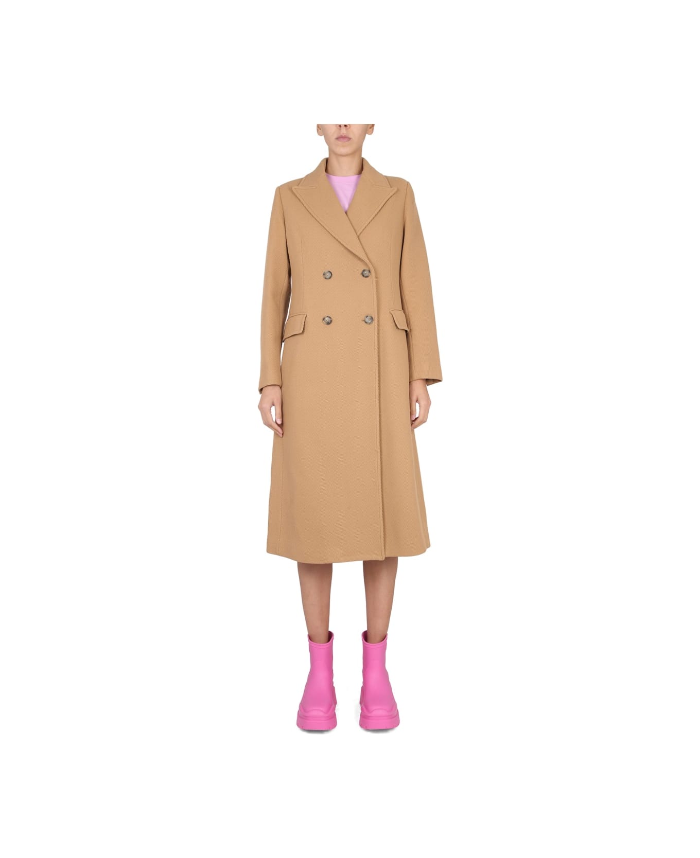MSGM Double-breasted Coat - BEIGE コート