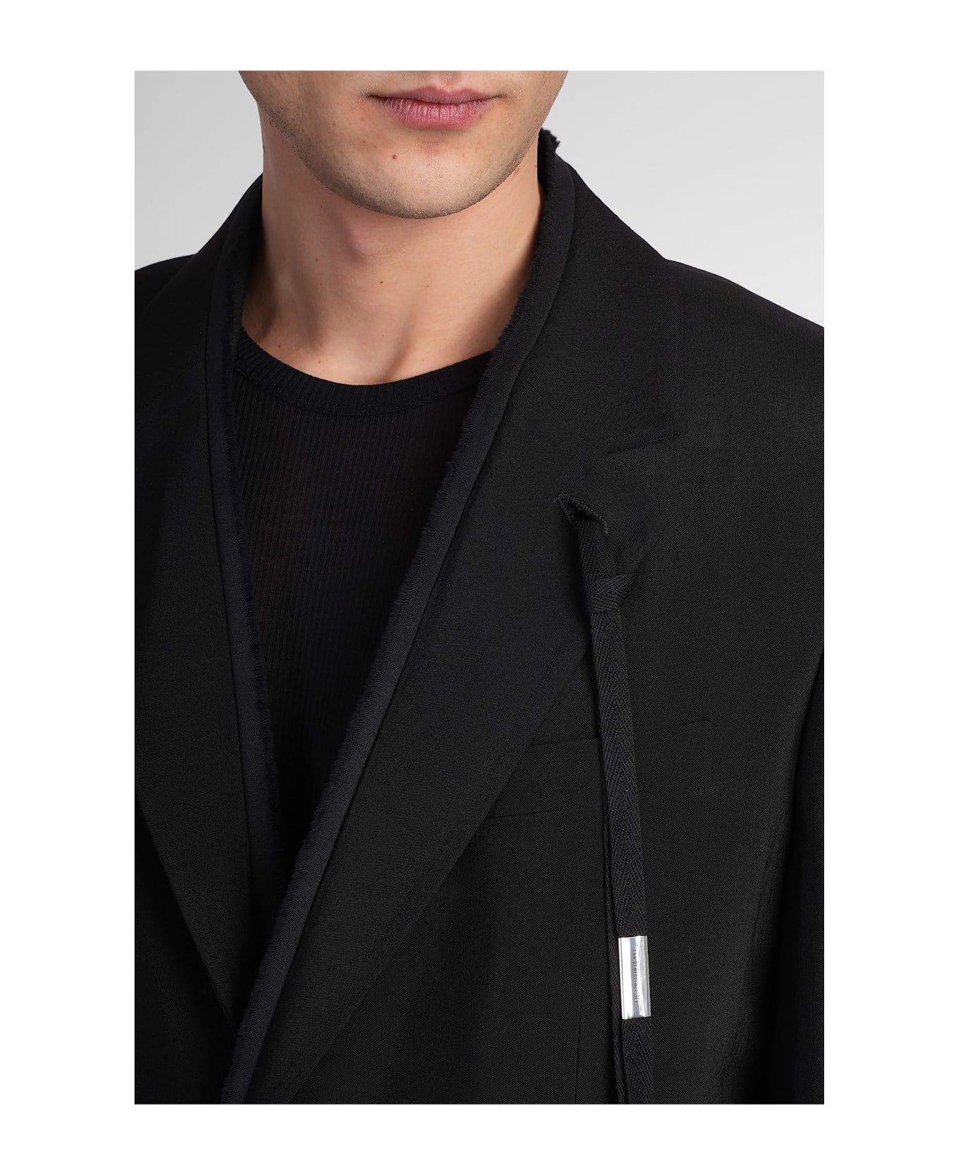 Ann Demeulemeester Cadby Blazer In Black Cotton - BLACK