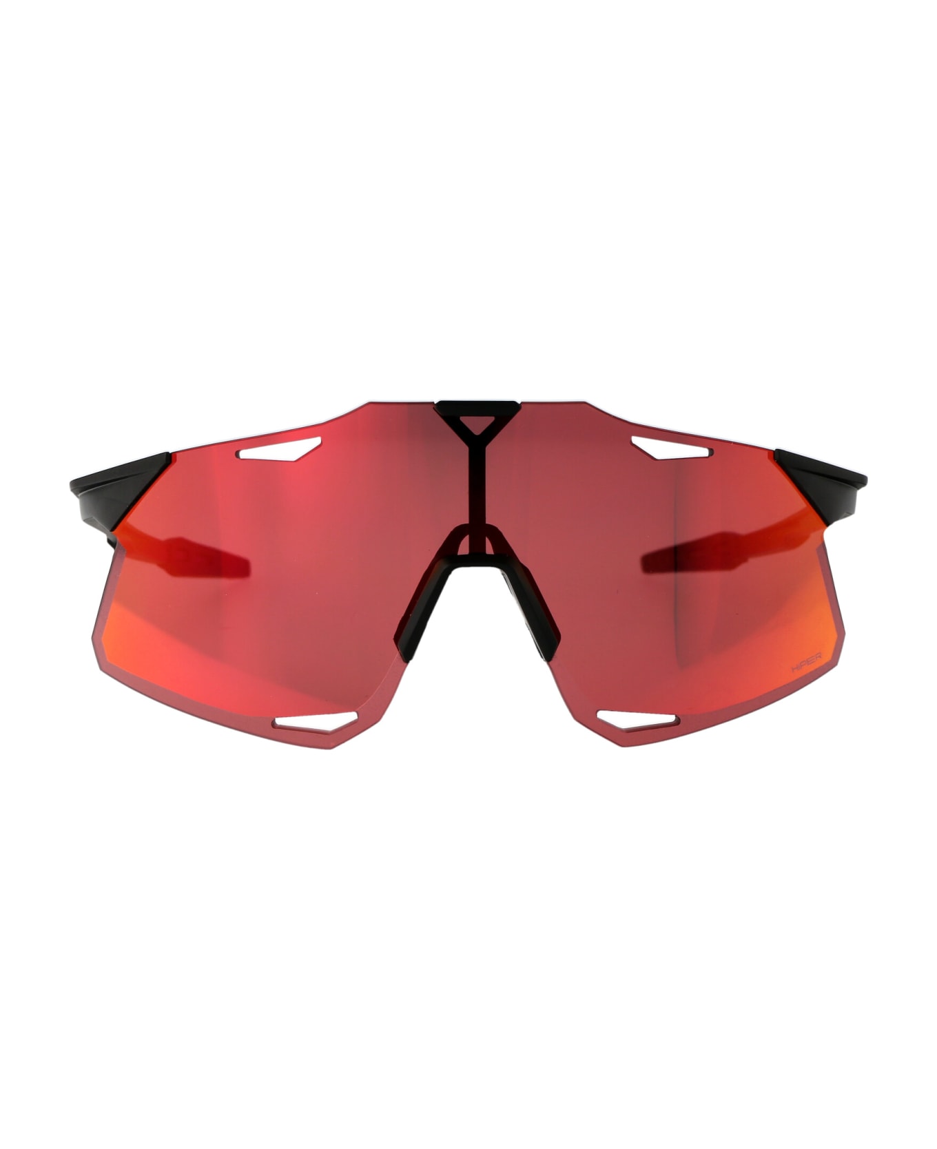 100% Hypercraft Sunglasses - Matte Black - HiPER Red Multilayer Mirror Lens