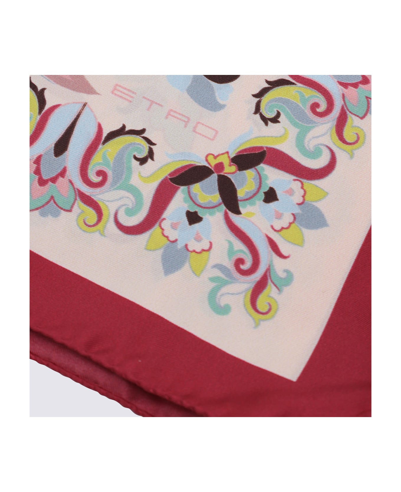 Etro Multicolor Silk Scarf - CREAM/AUBERGINE